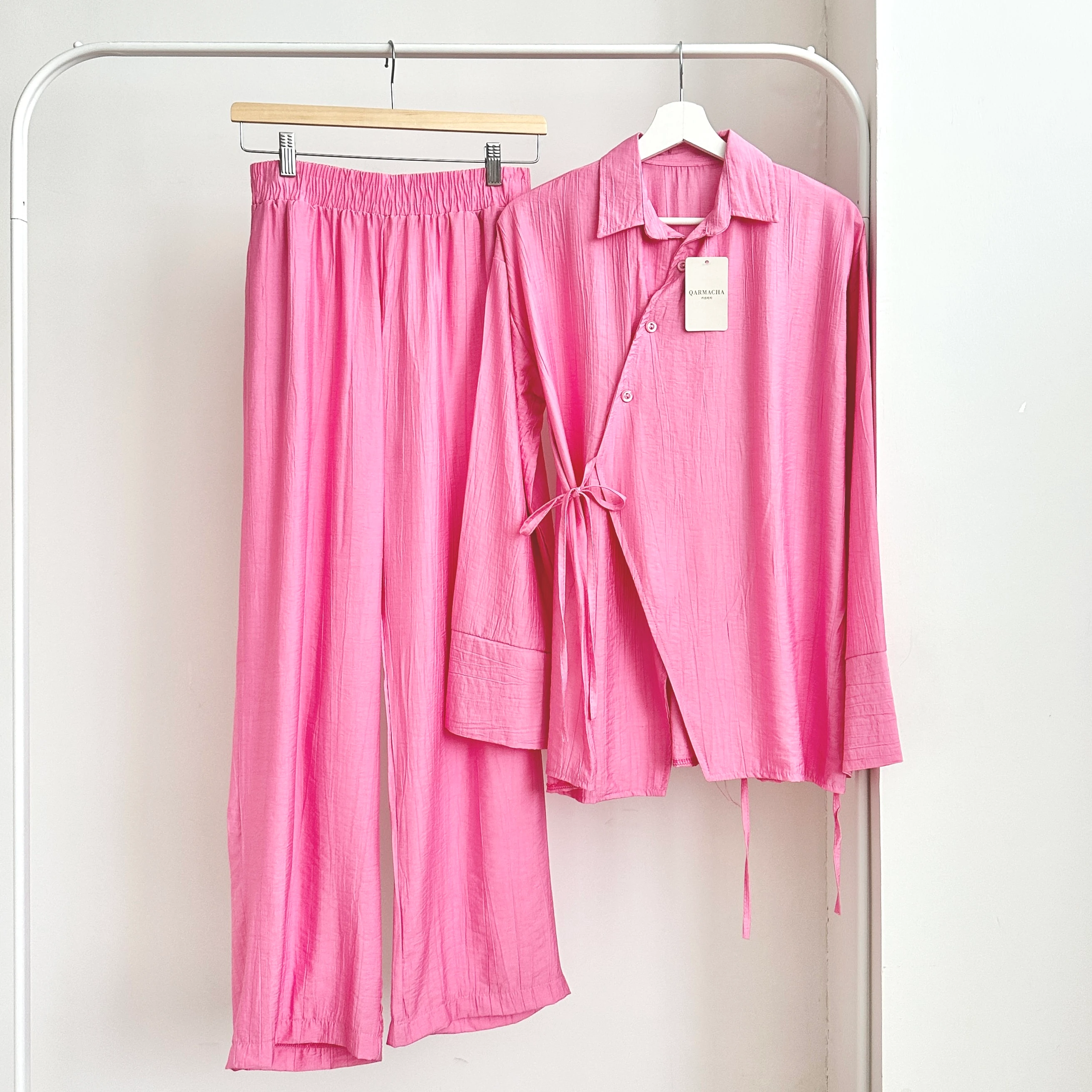 Yandan Bağlamalı Kraşlı Kimono Takım