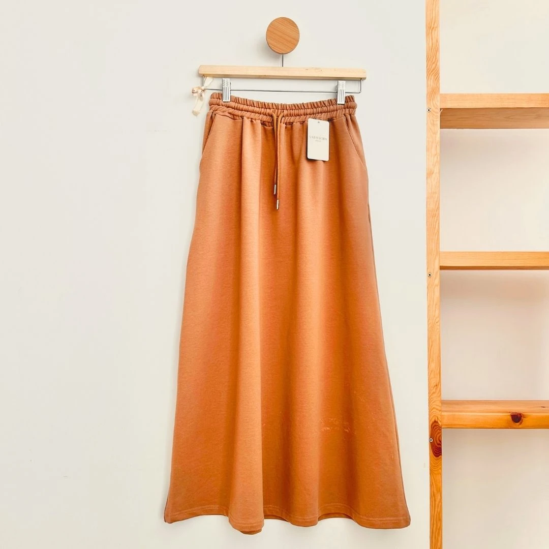 2 İplik Sweat Etek  - Taba