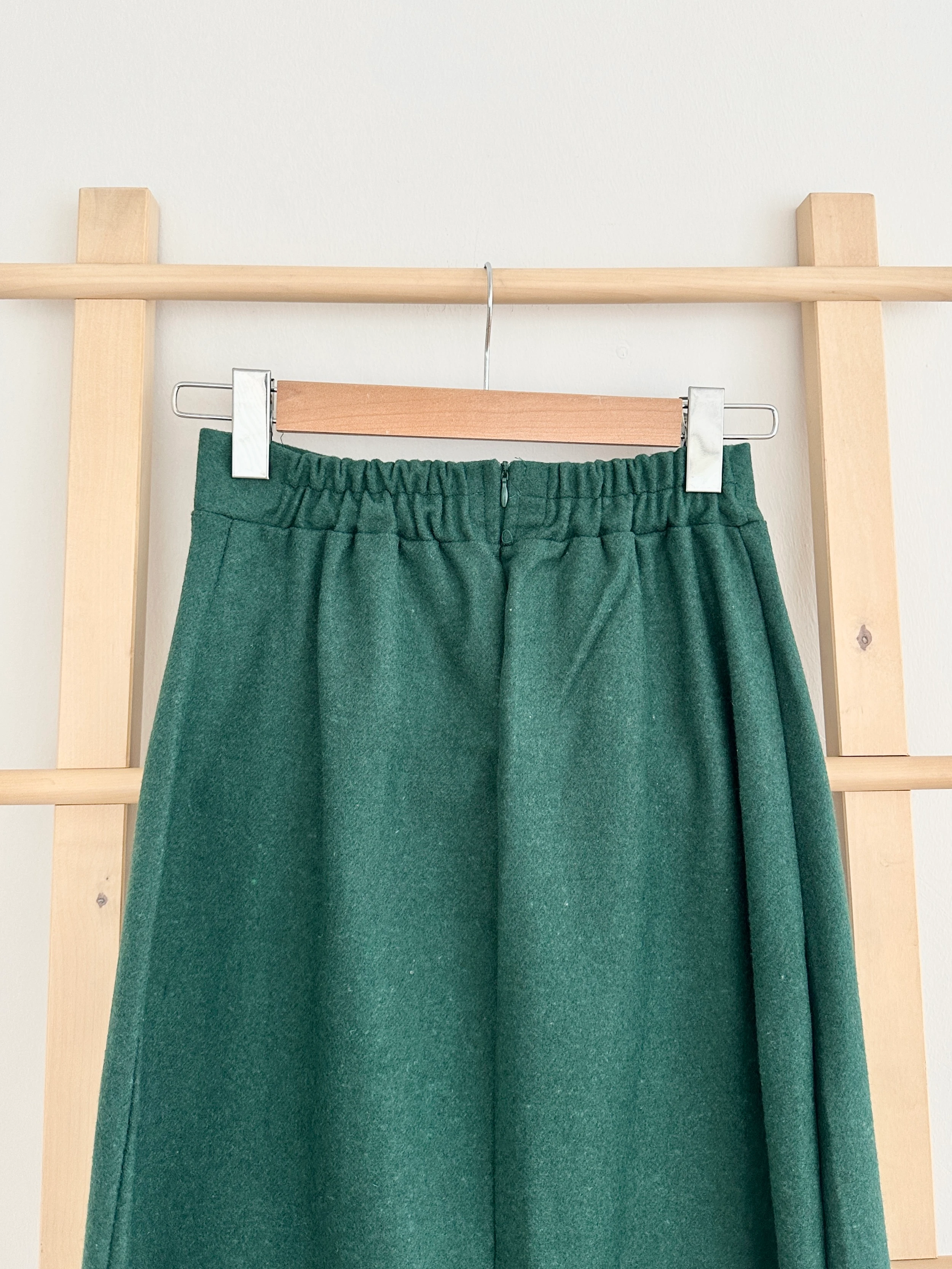 Kaşe Kalem Etek - Zümrüt Yeşili