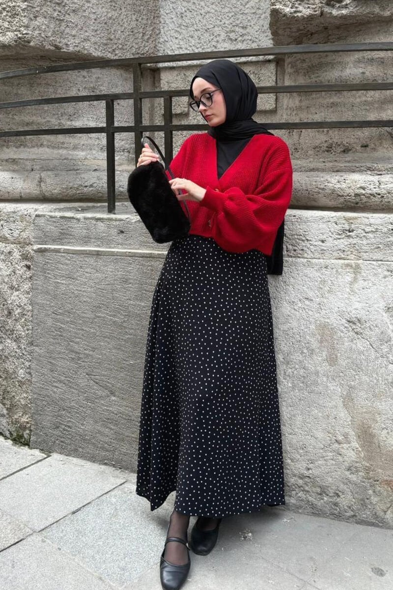 PUANTİYE VİSKON ETEK - Siyah