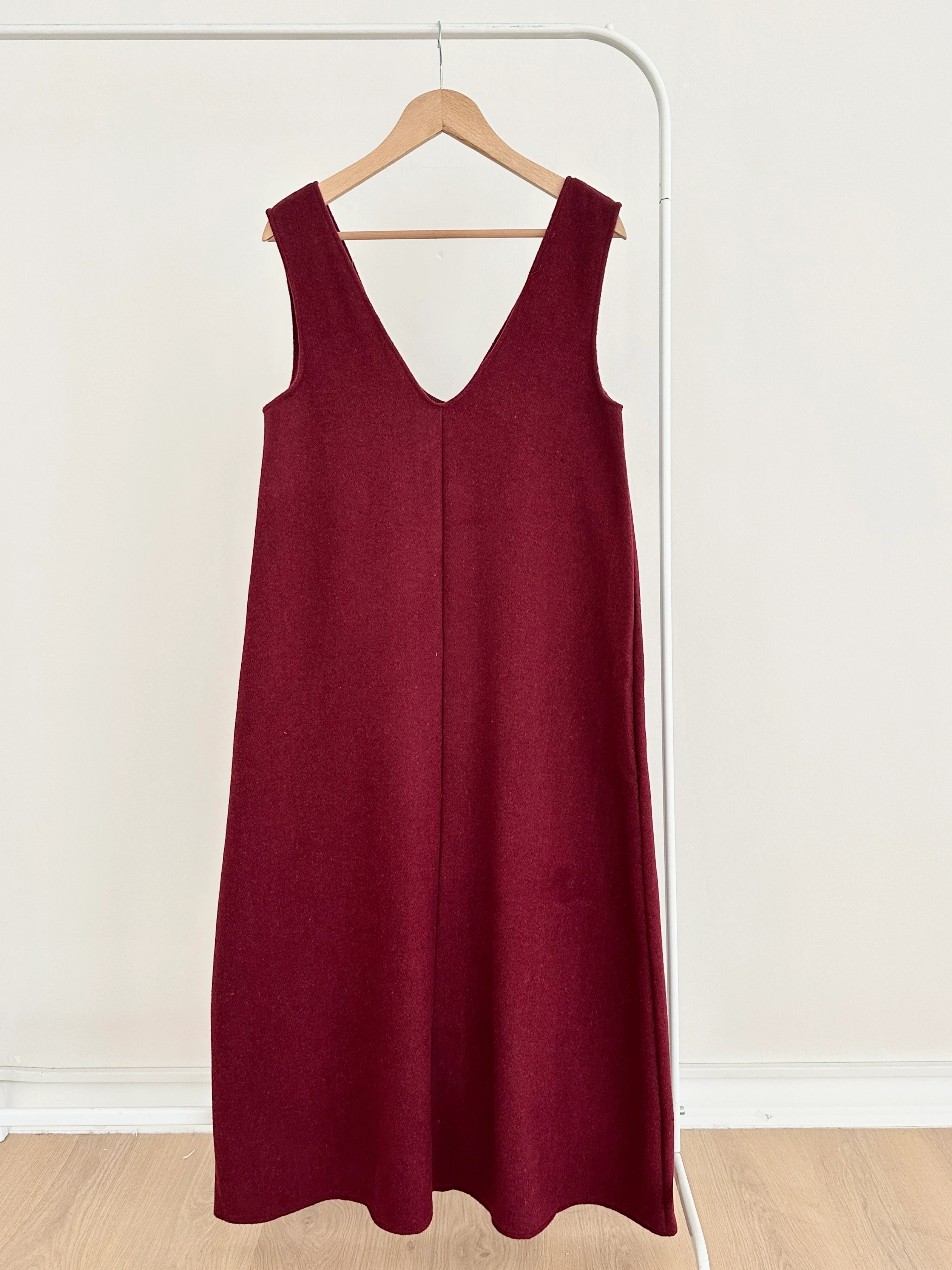 V Yaka Kaşe Jile - Bordo