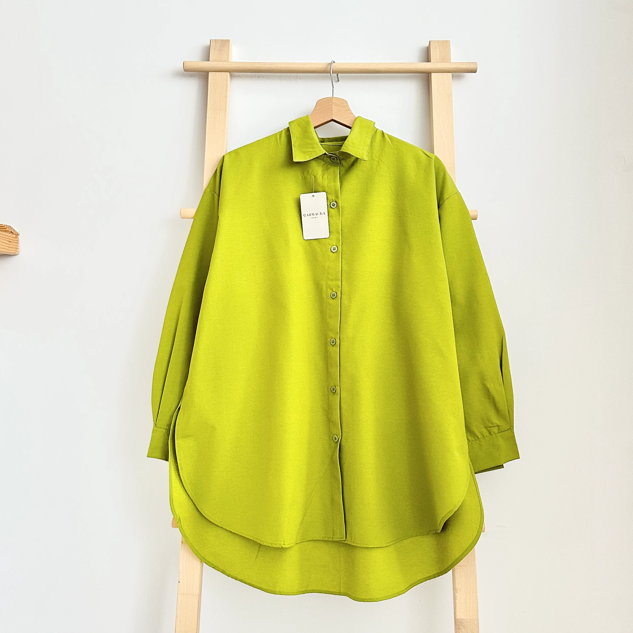 Oversize Gömlek - Fıstık Yeşili