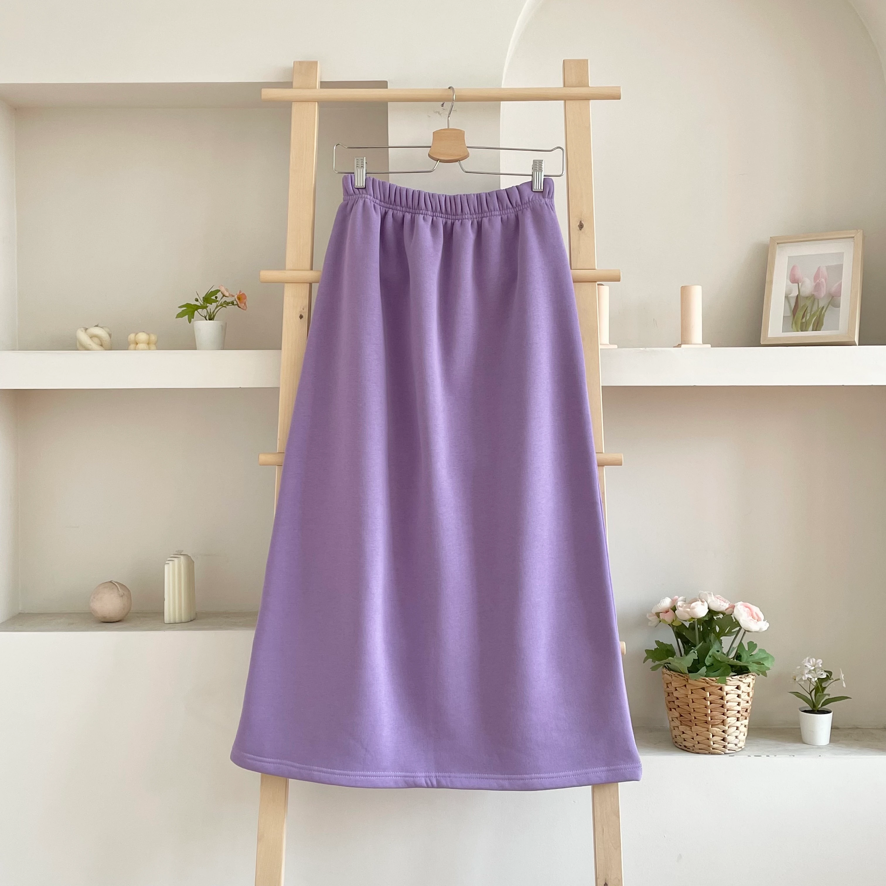 3 İplik Kalem Etek - Lila