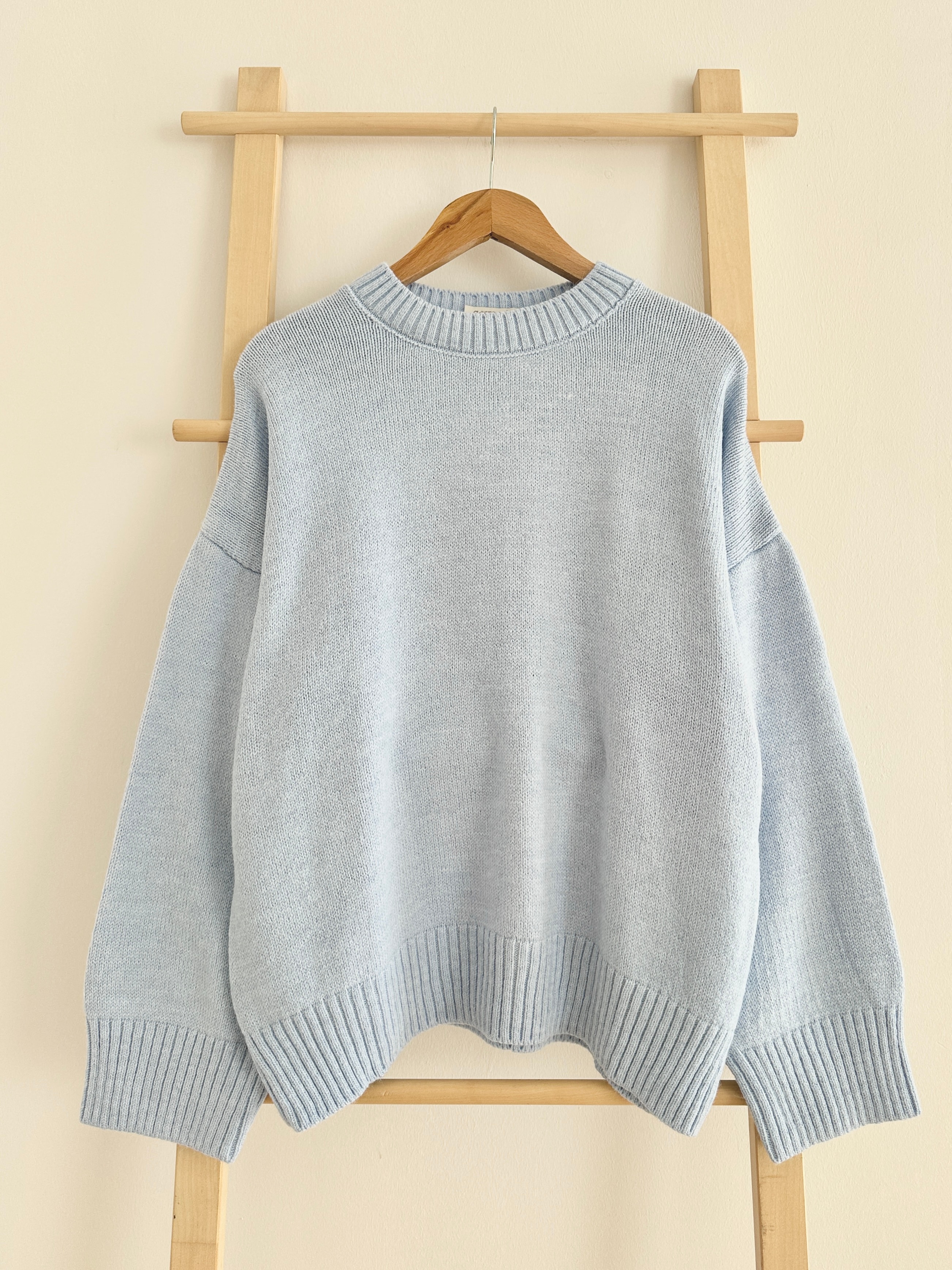 Bisiklet Yaka Fitilli Kazak - Bebe Mavisi