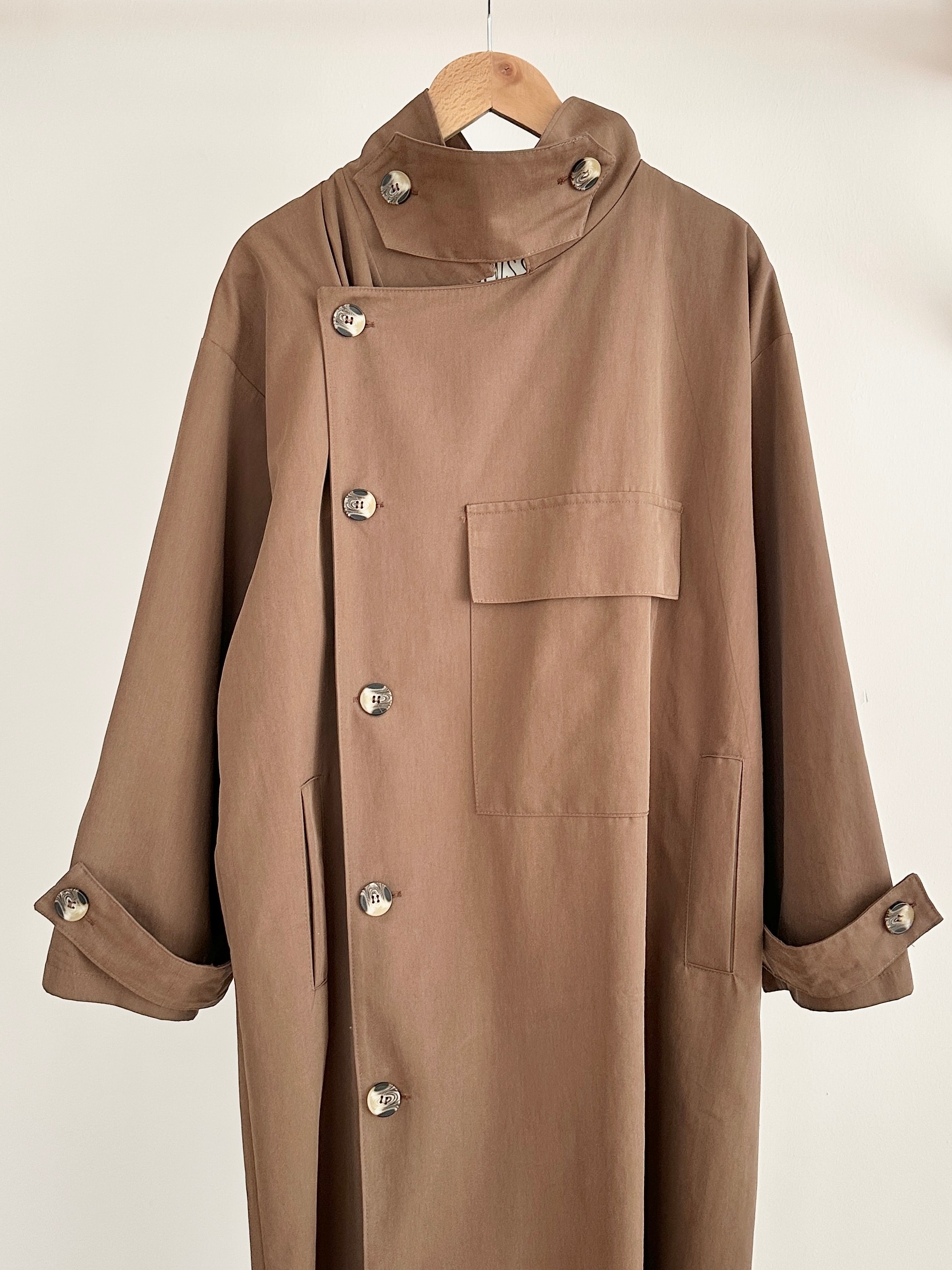 Cep Detaylı Trençkot - Kahverengi
