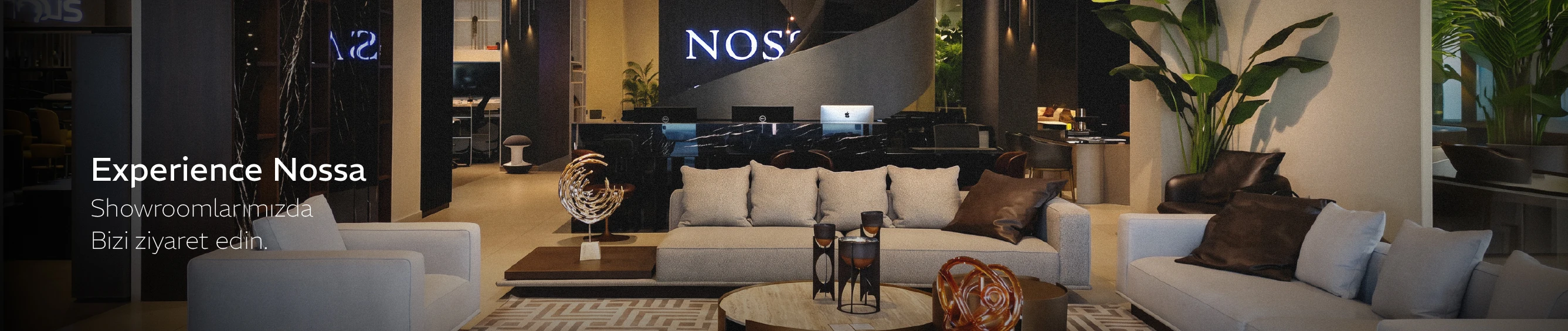 NOSSA sehpa tasarımı - füme meşe, bronz mesh ve doğal taş detayları