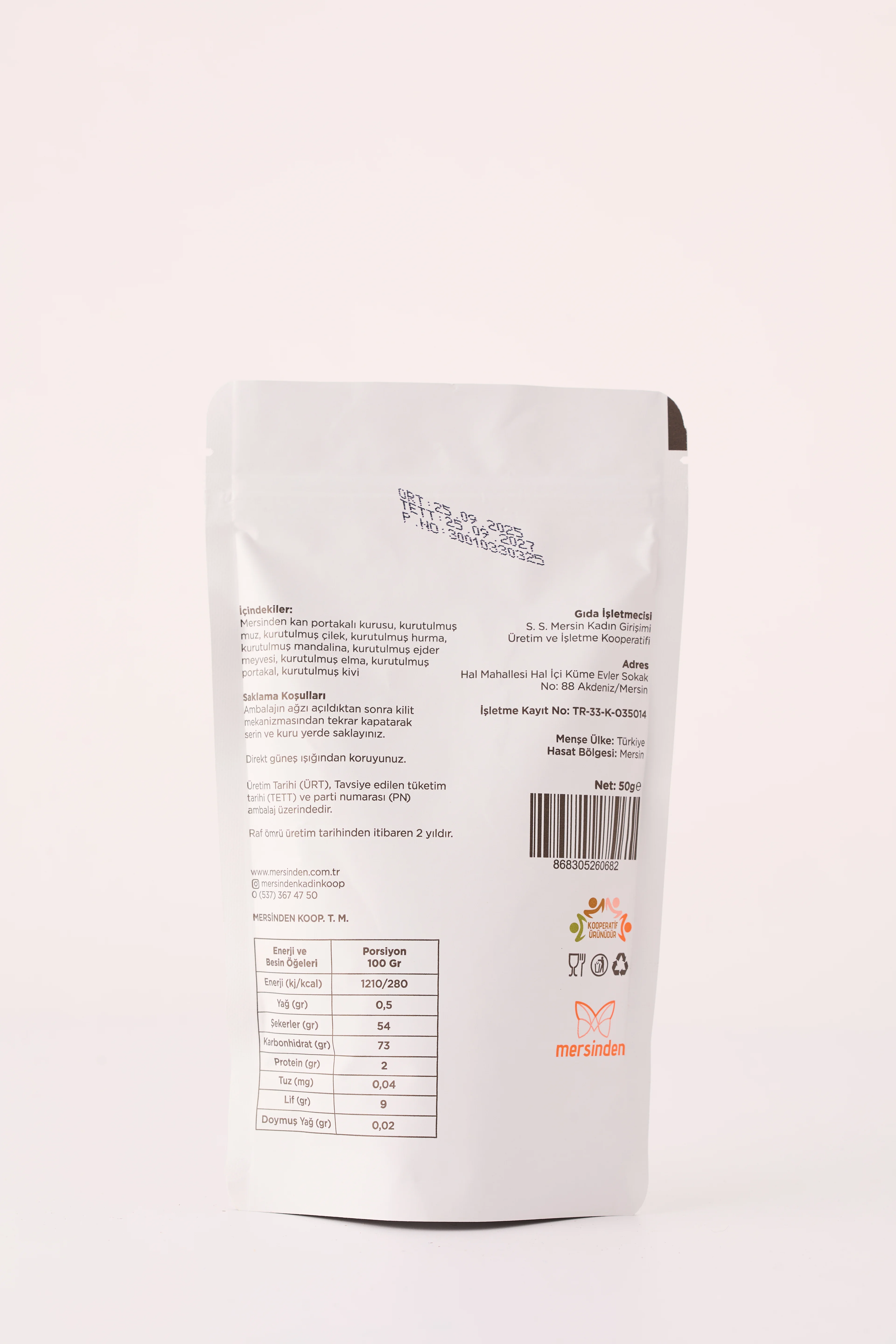 Kurutulmuş Karışık Meyve ( Kraft Ambalaj)