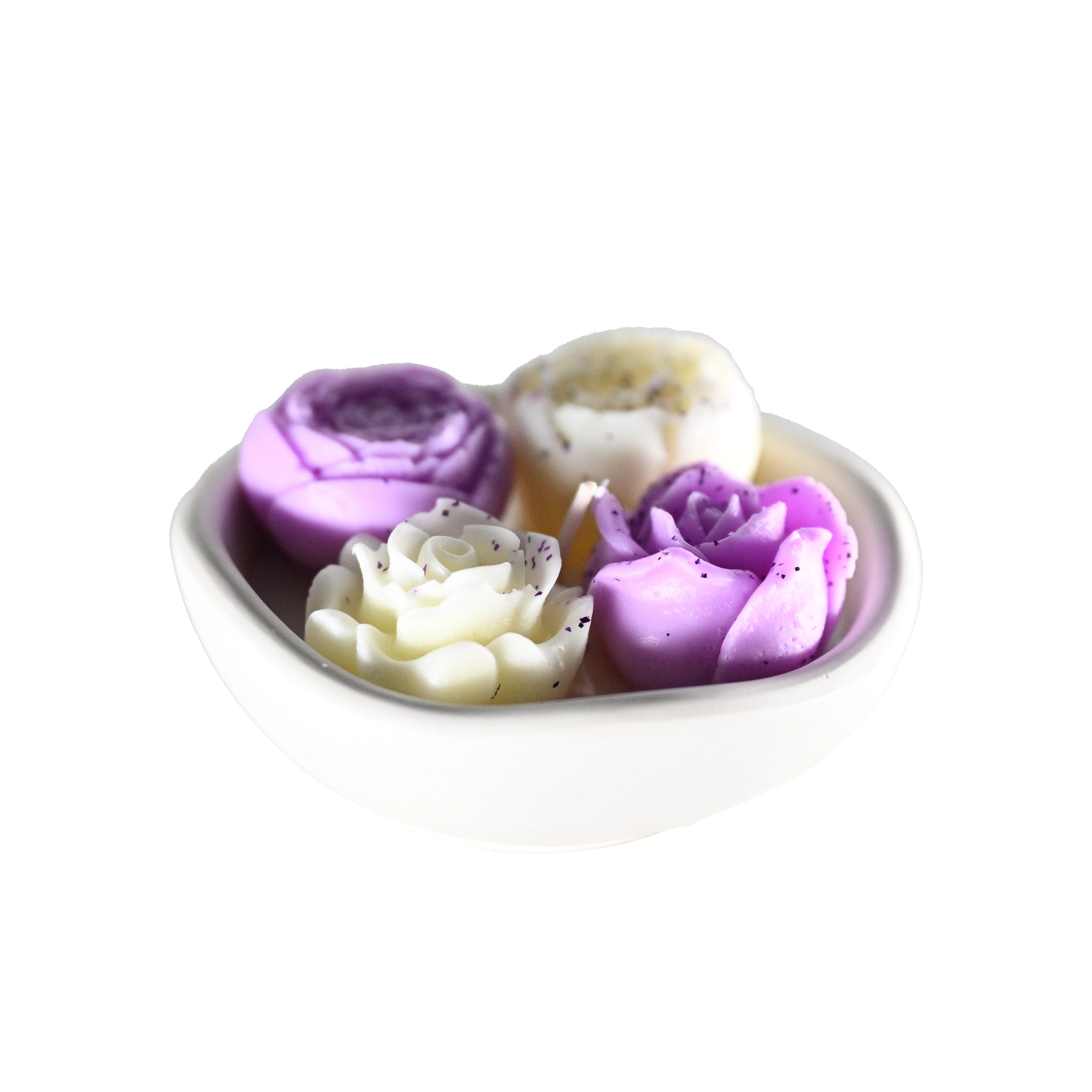  Seramikte Lavantalı Çiçek Buketi Mum ( Lavanta Zarafeti )