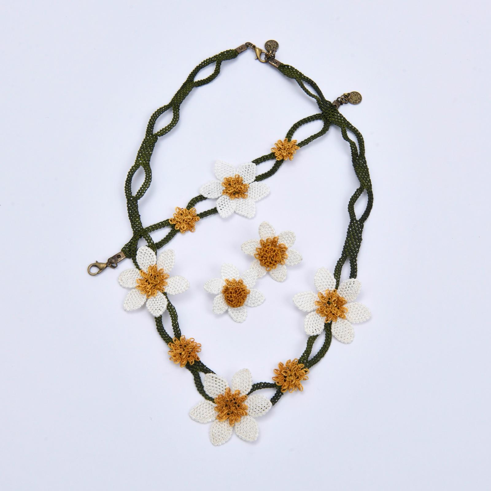 İğne Oyası Anne Sevgisi Kolye Küpe Bileklik  Takım