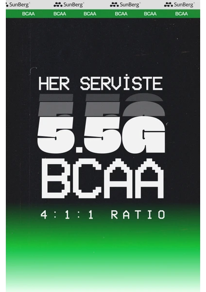 BCAA 35 Servis (Yeşil Elma Aromalı)