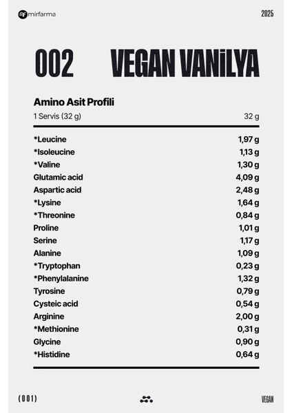 Vegan Protein 15 Servis (Vanilya & Karamel Aromalı)