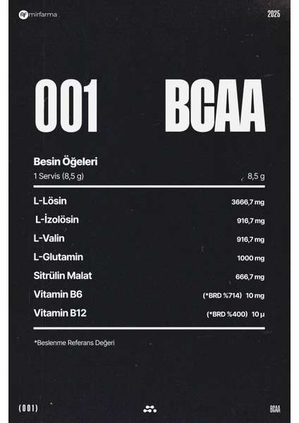 BCAA 35 Servis (Yeşil Elma Aromalı)