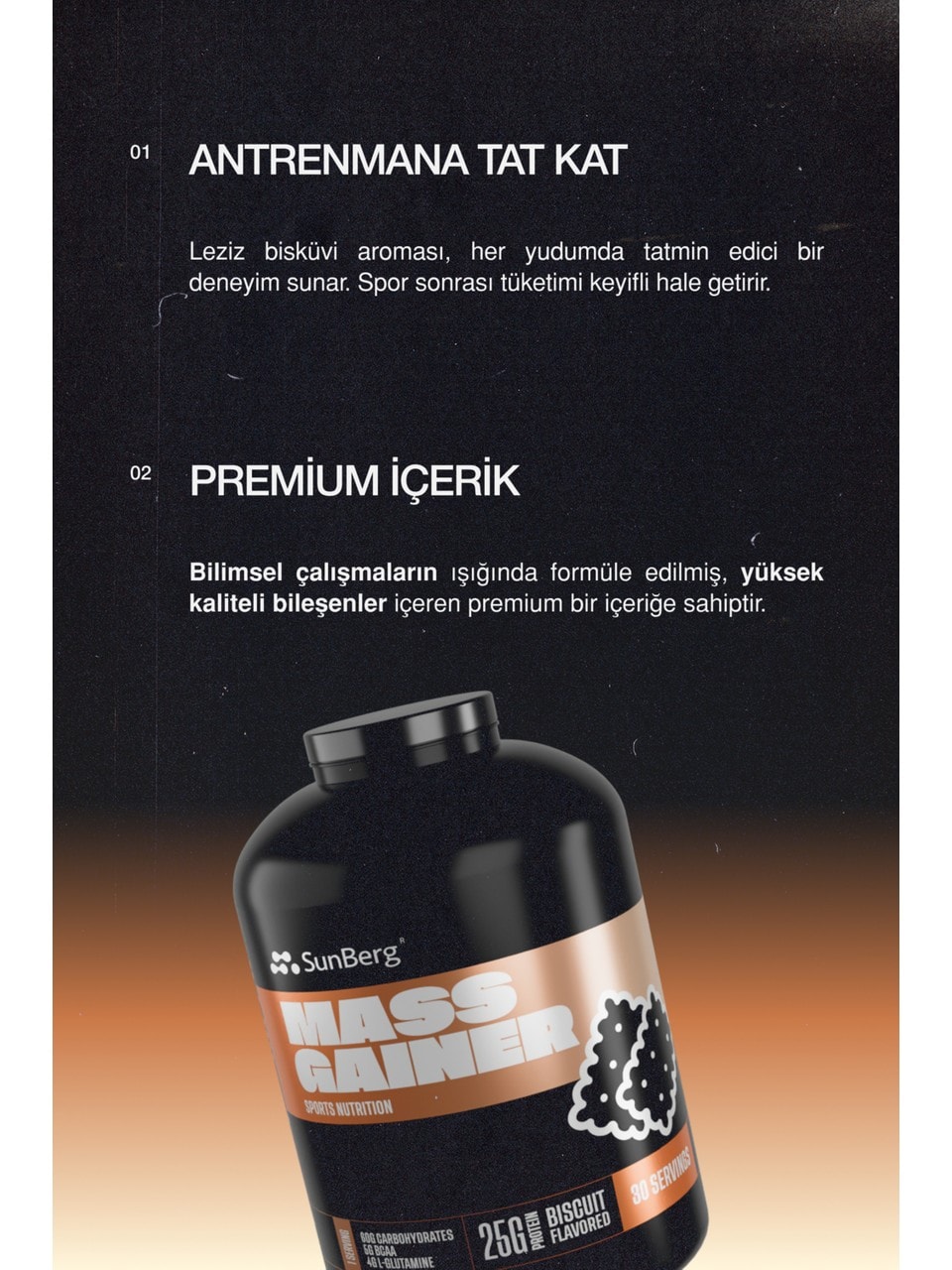 Mass Gainer 30 Servis (Bisküvi Aromalı)