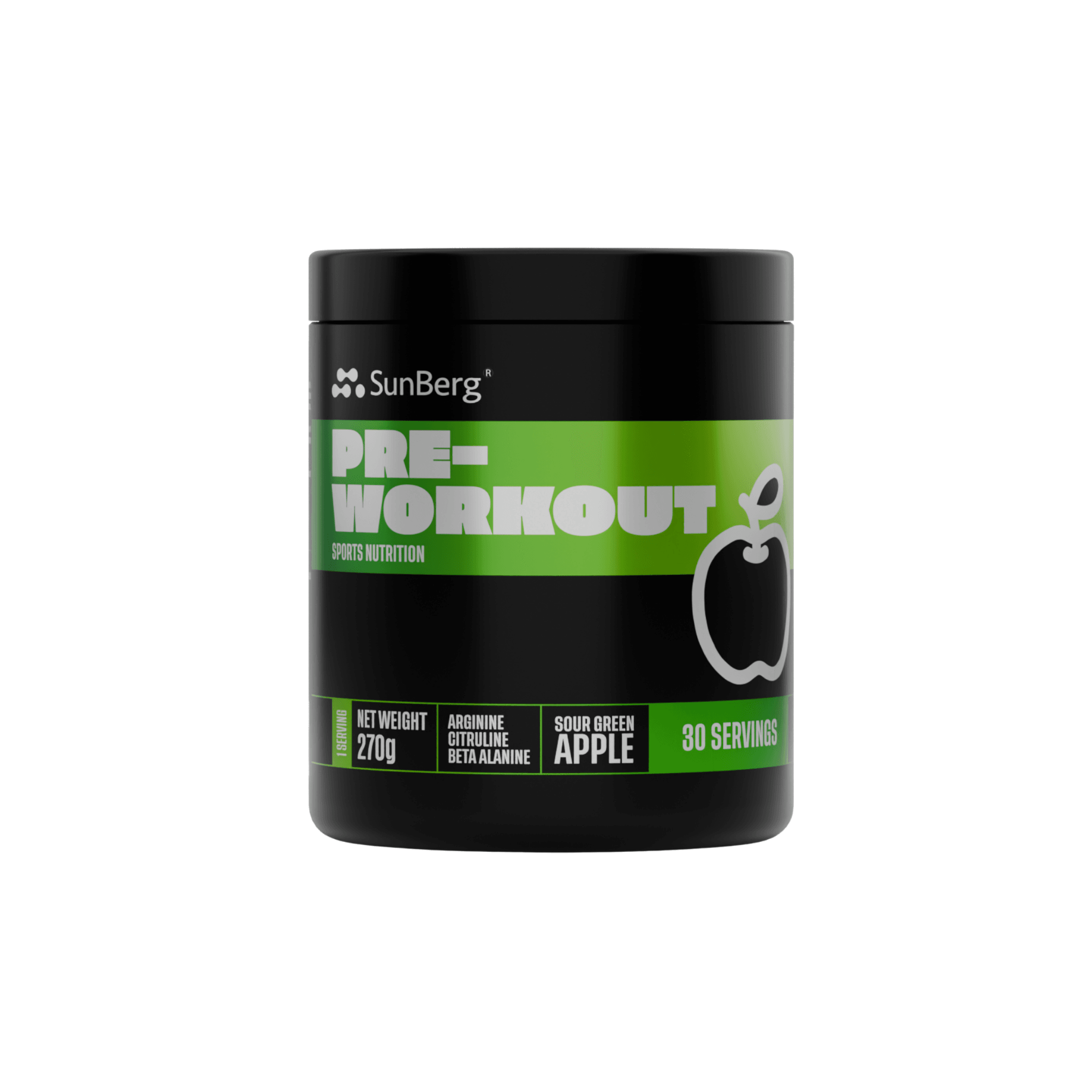 Pre-Workout 30 Servis (Yeşil Elma Aromalı)