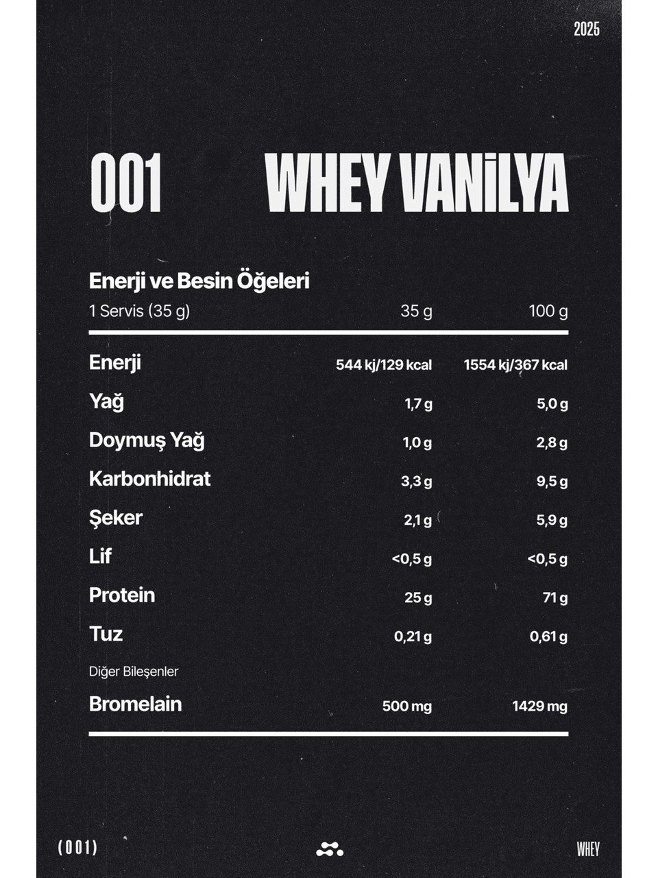 Whey Protein 60 Servis (Vanilya Aromalı)