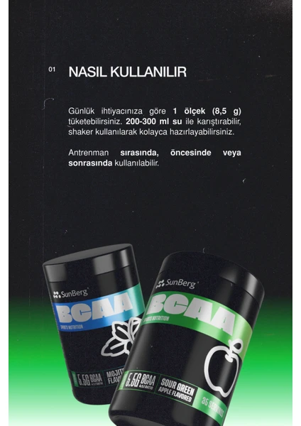 BCAA 35 Servis (Yeşil Elma Aromalı)