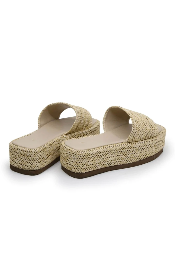 Elvina Hasır Dolgu Topuklu Terlik