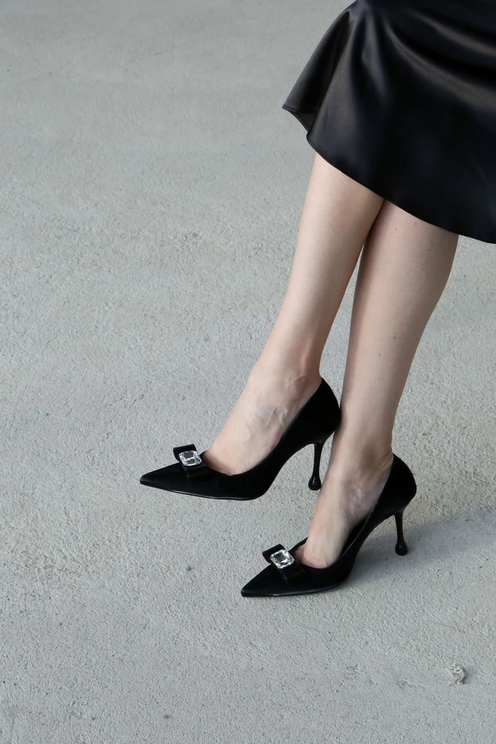 Lenox Bej Taş Detaylı Topuklu Ayakkabı