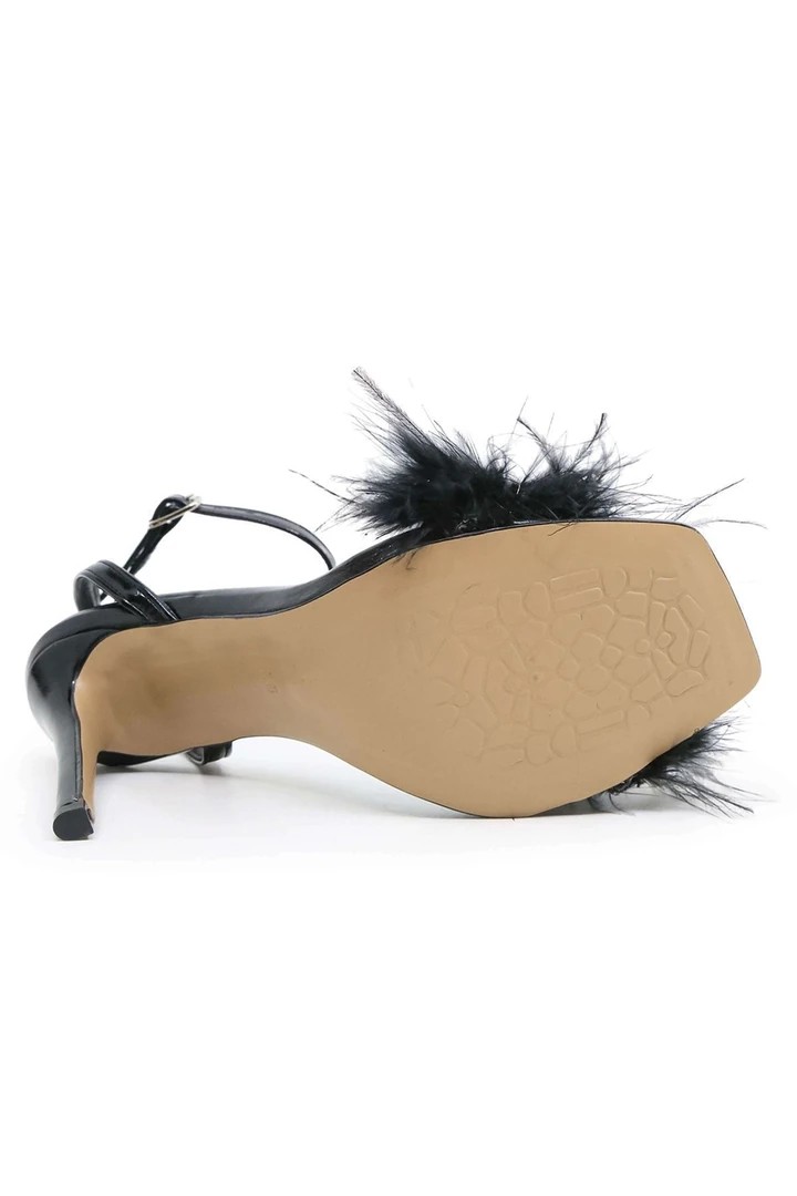 Diva Tüylü Stiletto Siyah