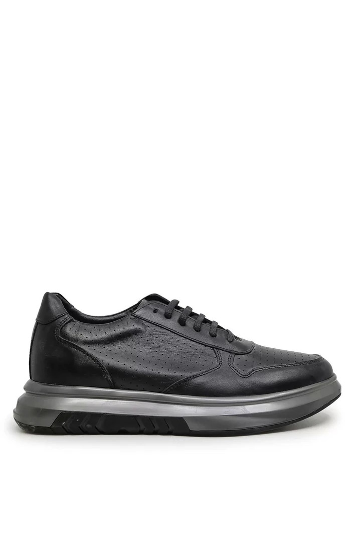 132 İçi Dışı Hakiki Deri Erkek Sneaker Siyah