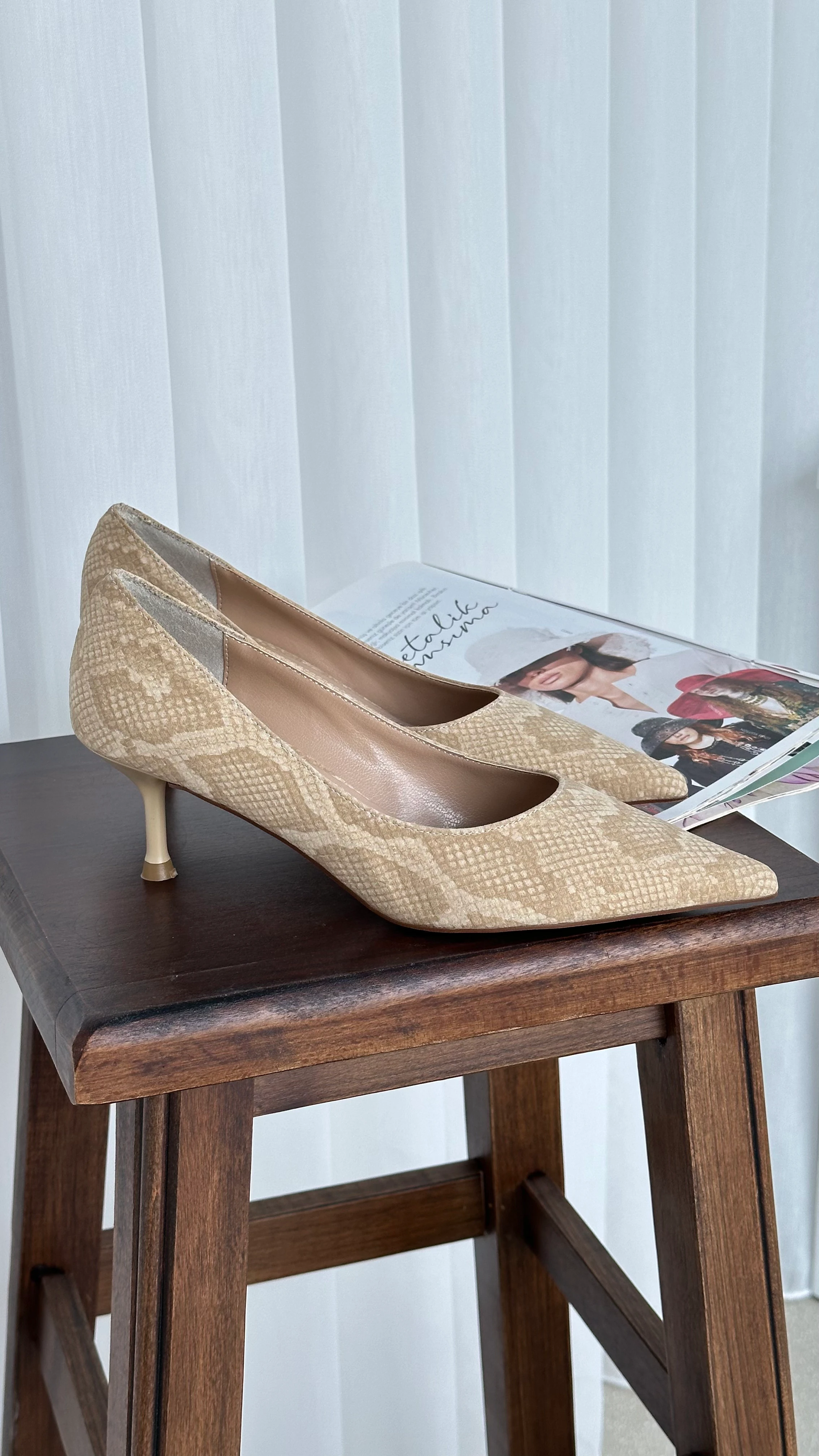 Tanya Süet Kısa Topuklu Ayakkabı