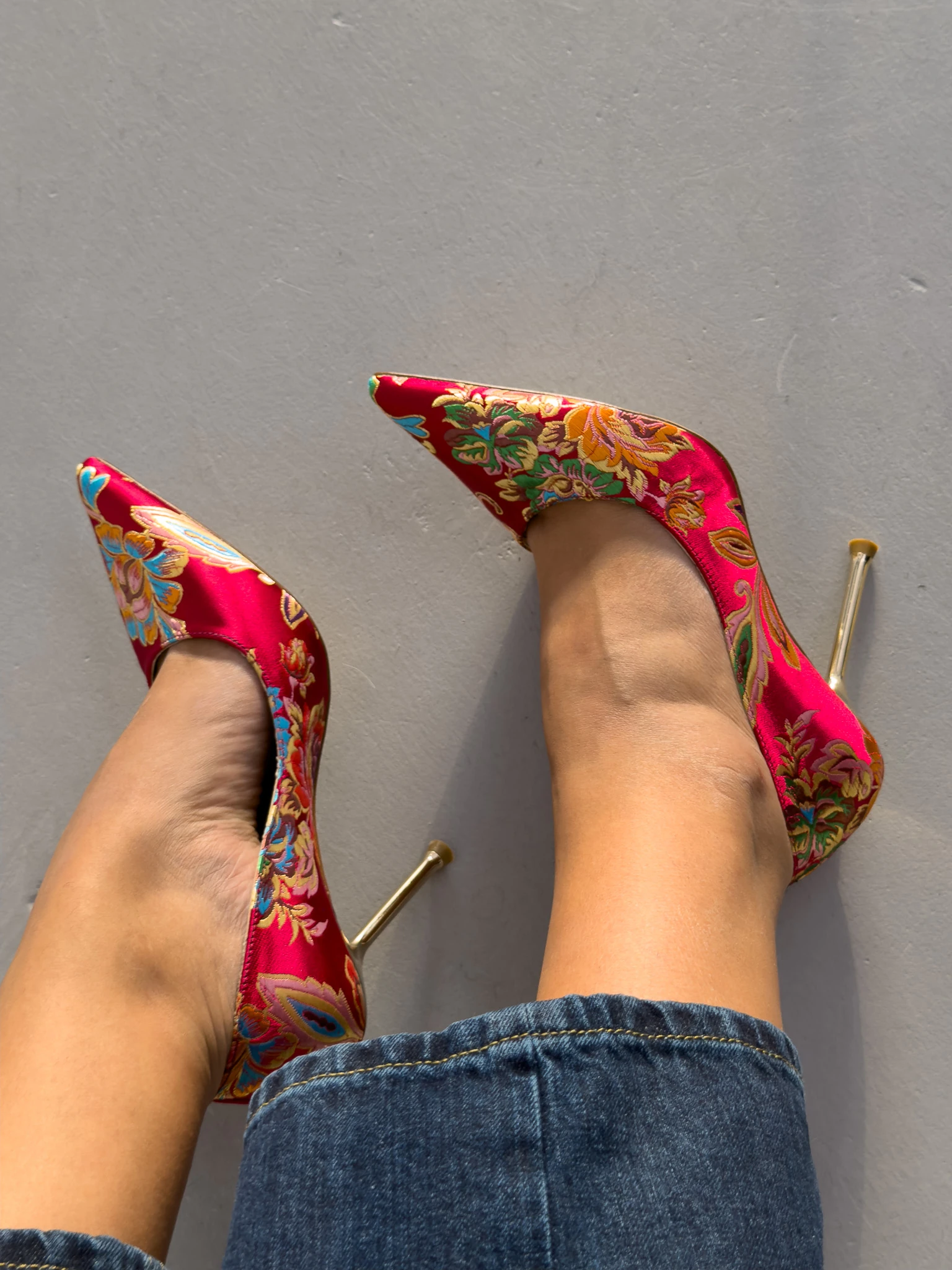 Valley Etnik Desen Arkası Kapalı Topuklu Ayakkabı