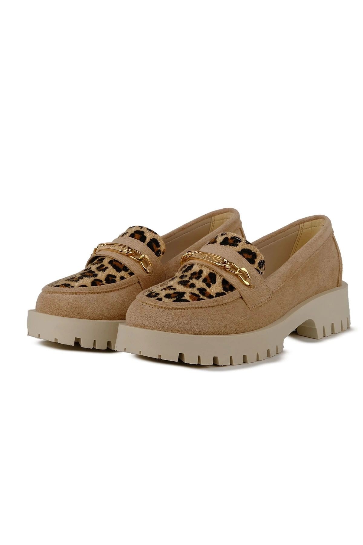 Brenda Bej Leopar Desenli Loafer