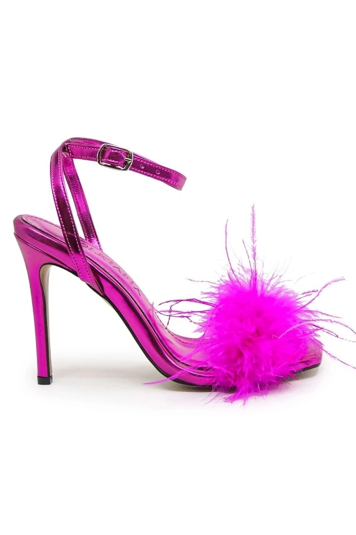 Diva Tüylü Stiletto Fuşya