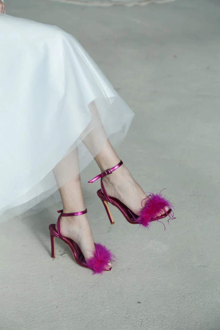 Diva Tüylü Stiletto Fuşya