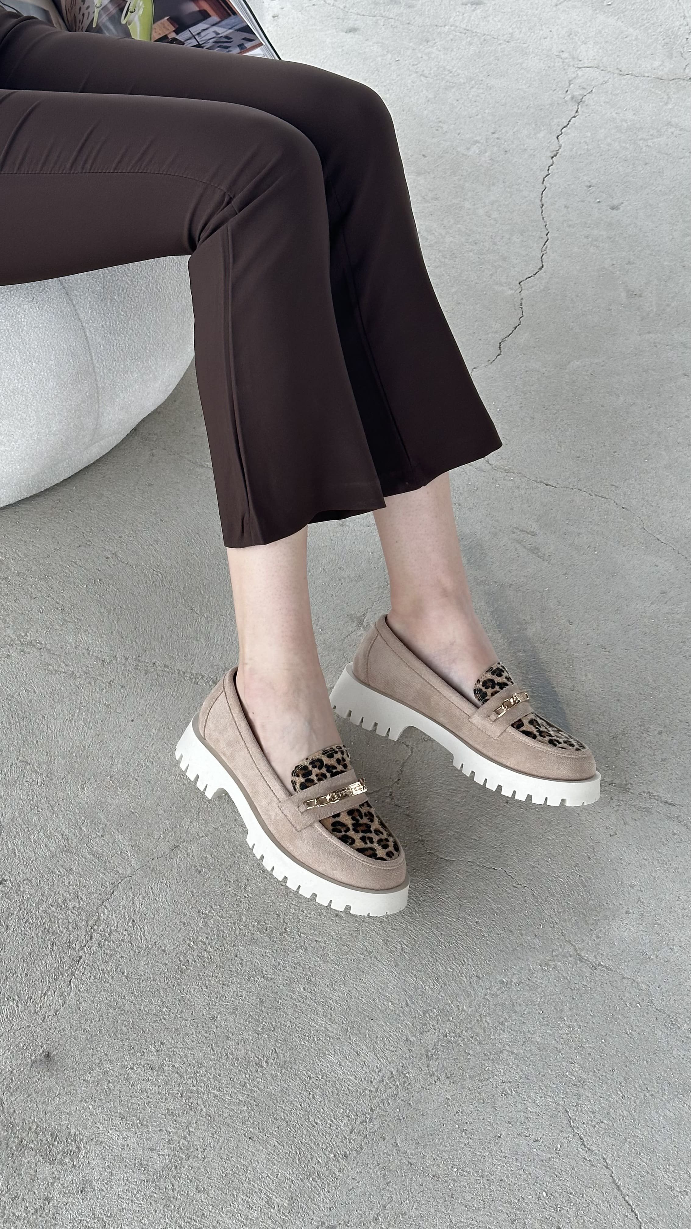 Brenda Leopar Desenli Loafer
