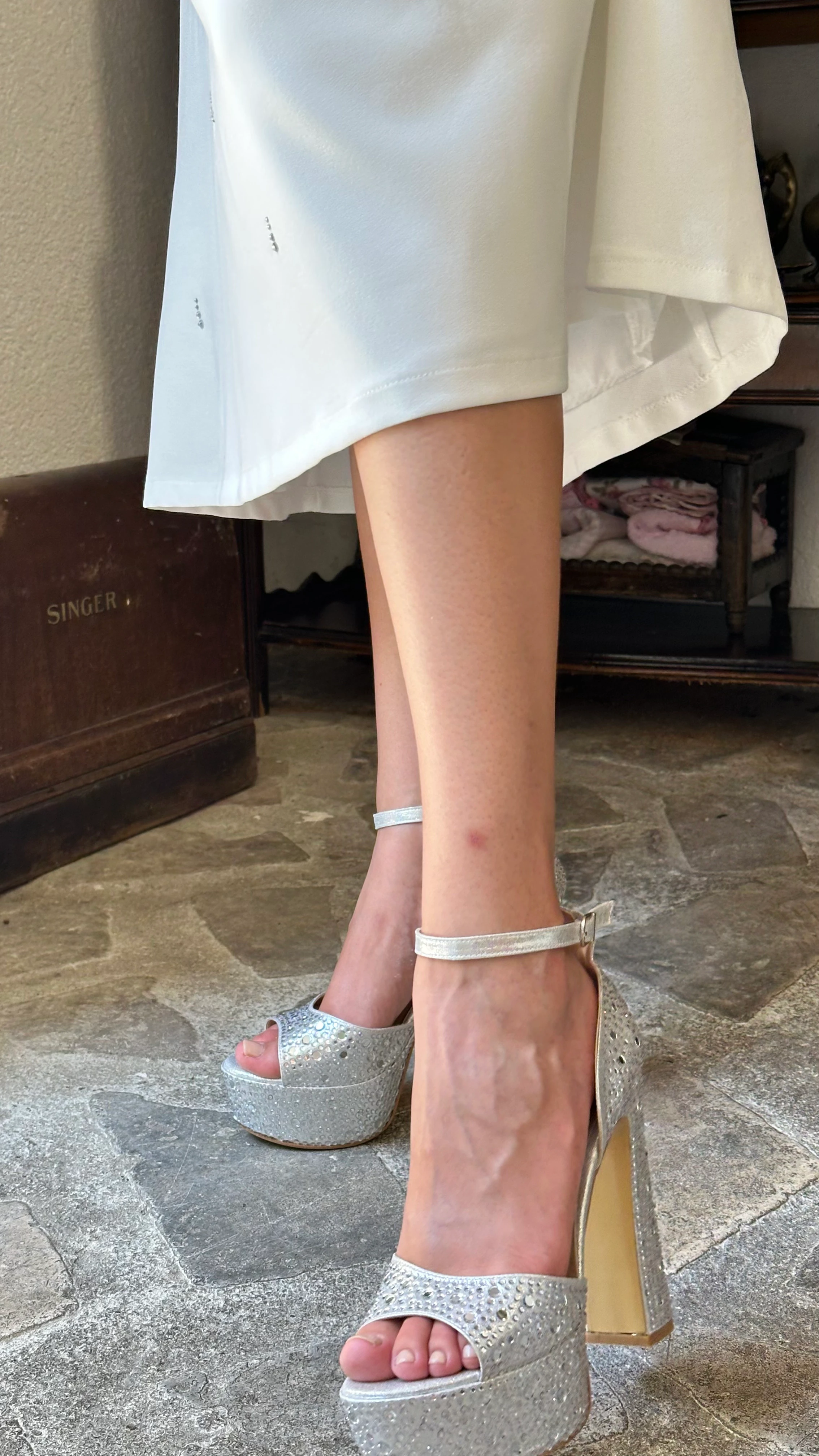 Aura Taş Detaylı Platform Ayakkabı