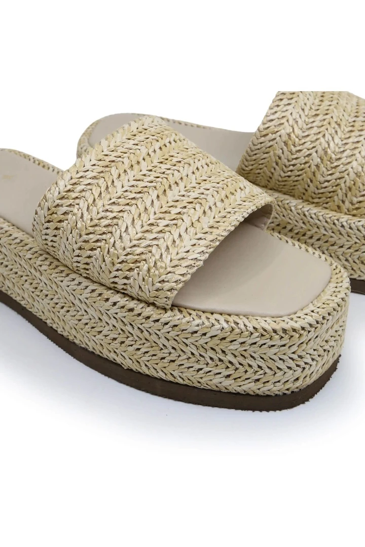 Elvina Hasır Dolgu Topuklu Terlik