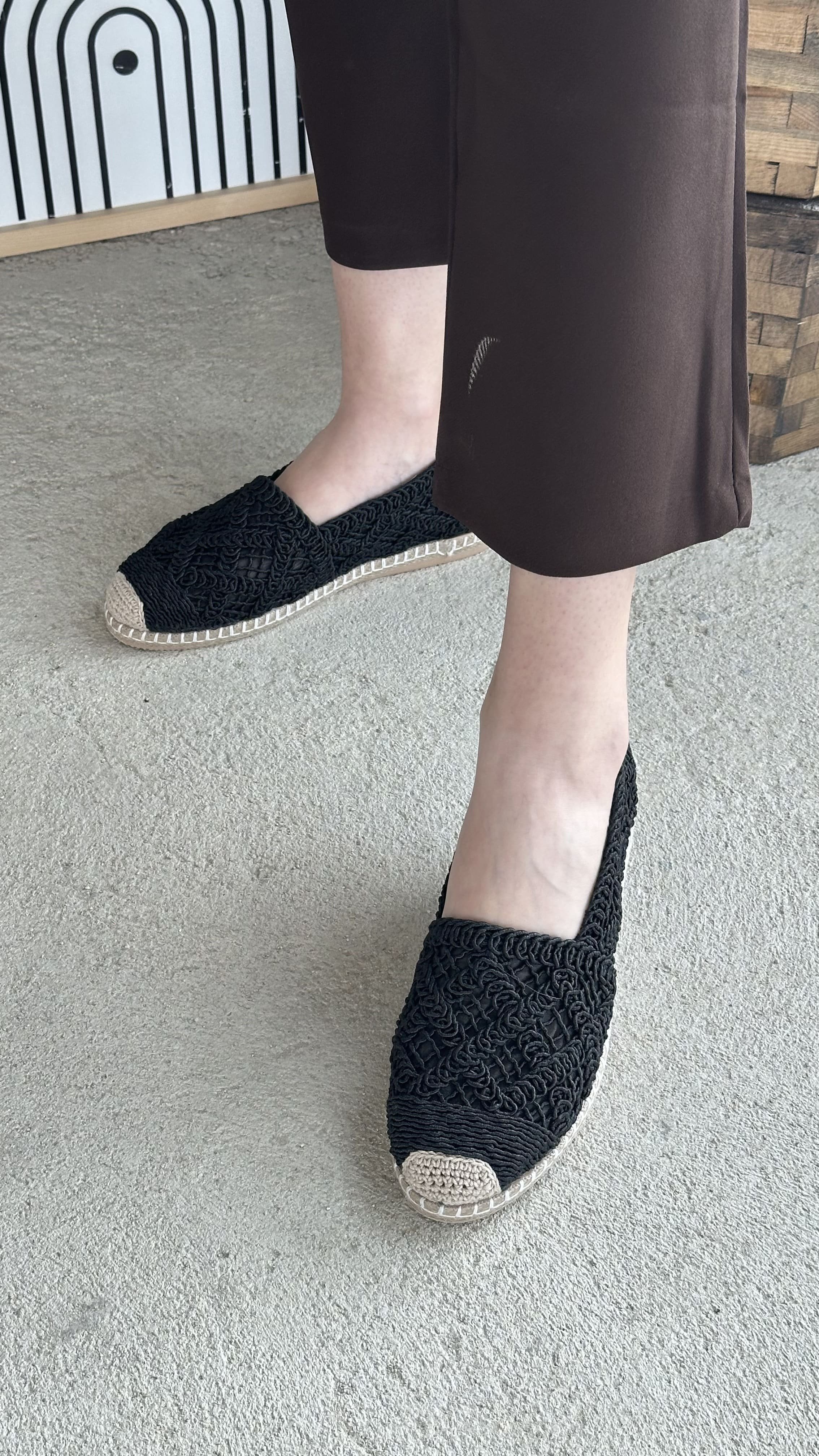 Mayfair Siyah Dantel Detaylı Espadril