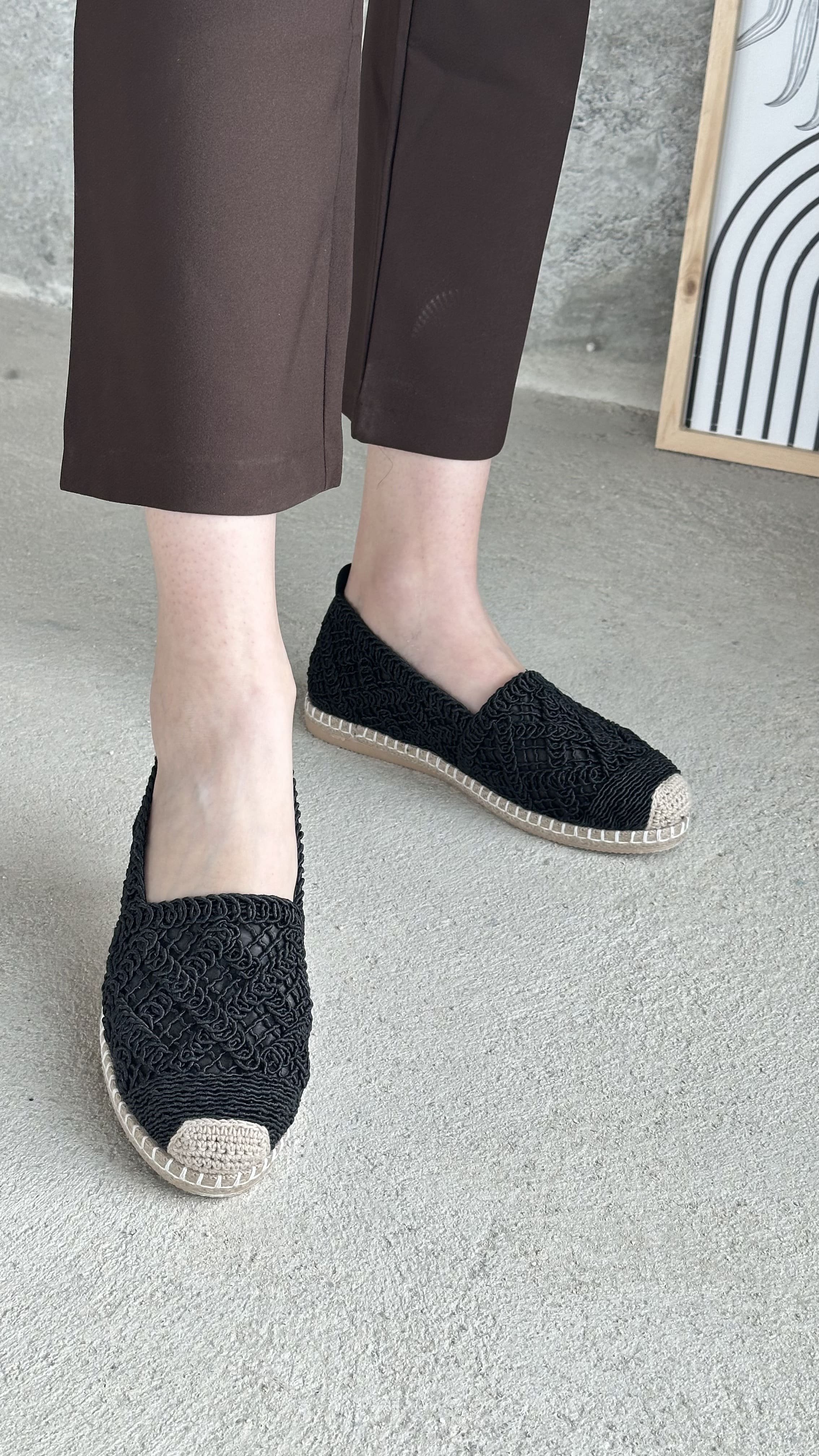 Mayfair Siyah Dantel Detaylı Espadril