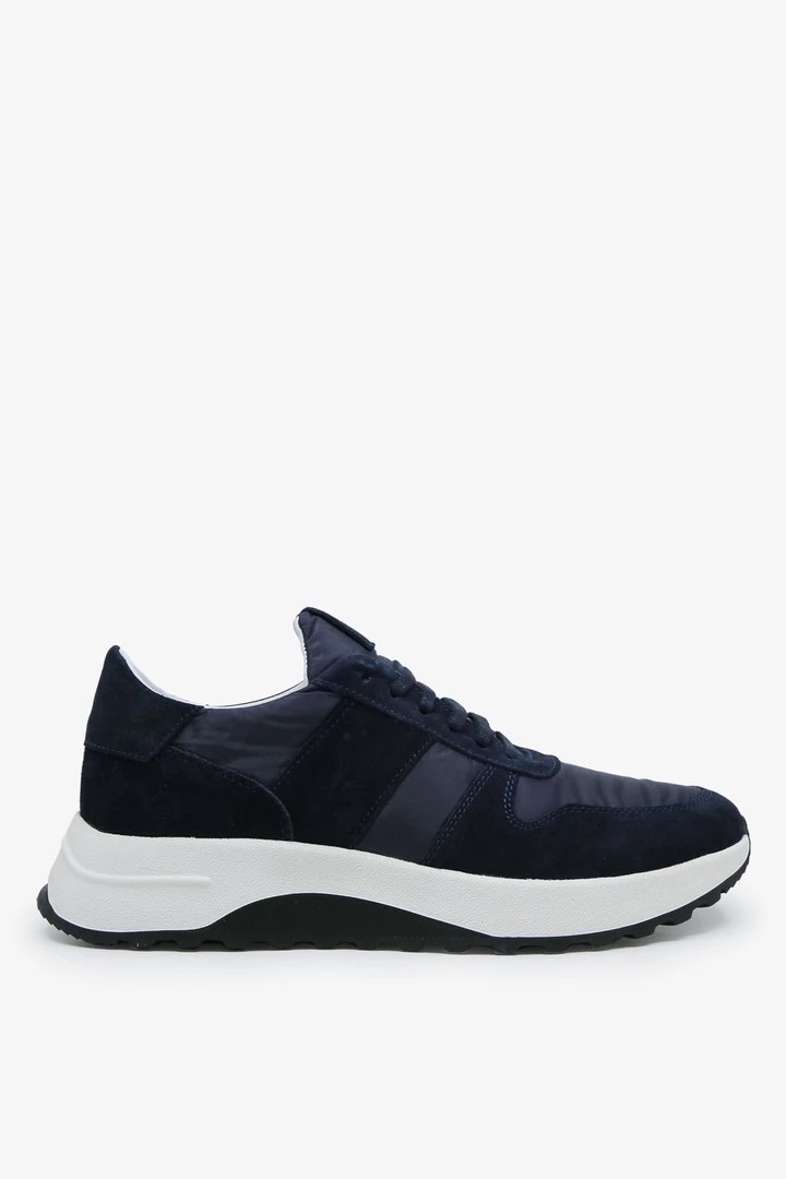 Swain Erkek Lacivert Hakiki Deri Sneaker