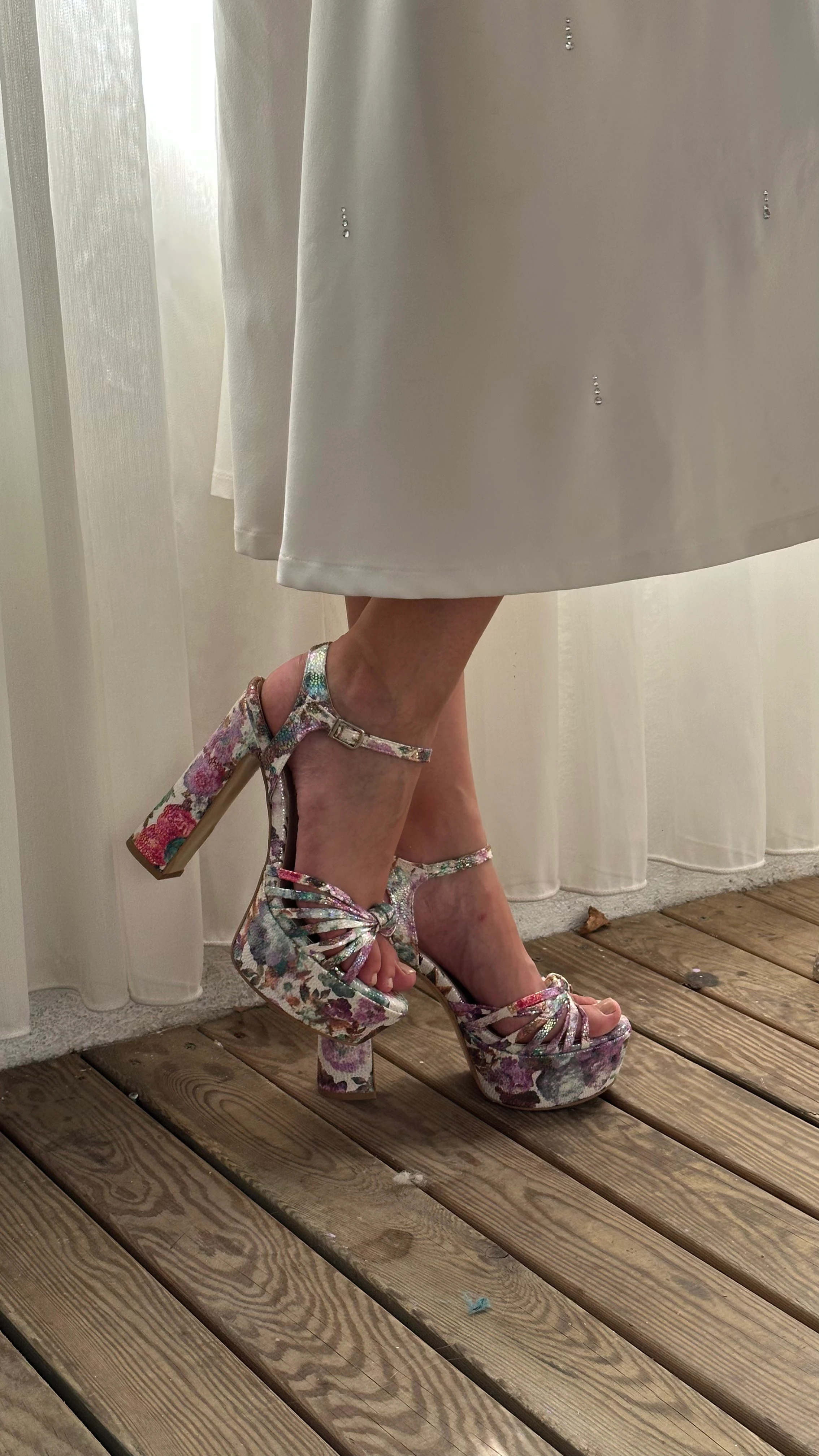 Megan Çiçek Desenli Platform Ayakkabı