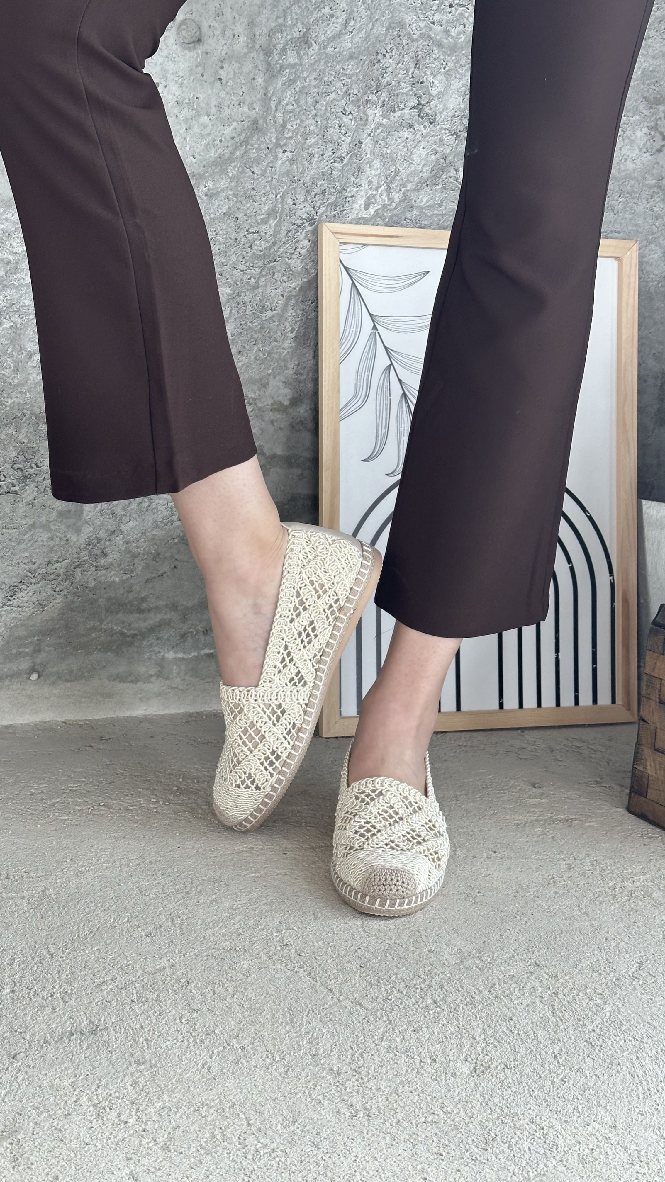 Mayfair Bej Dantel Detaylı Espadril