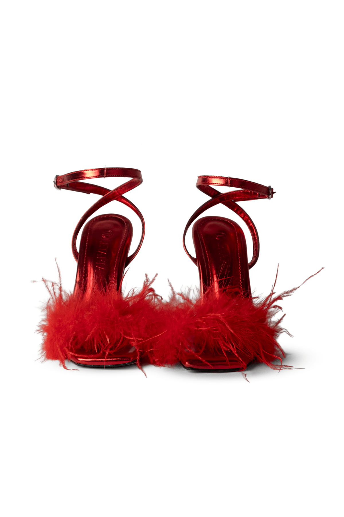 Diva Tüylü Stiletto Kırmızı