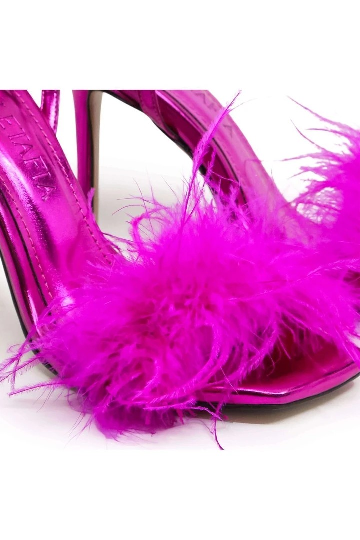 Diva Tüylü Stiletto Fuşya