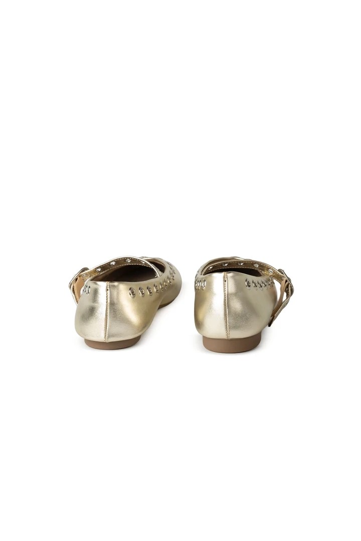 Polka Zımba Detaylı Gold Babet