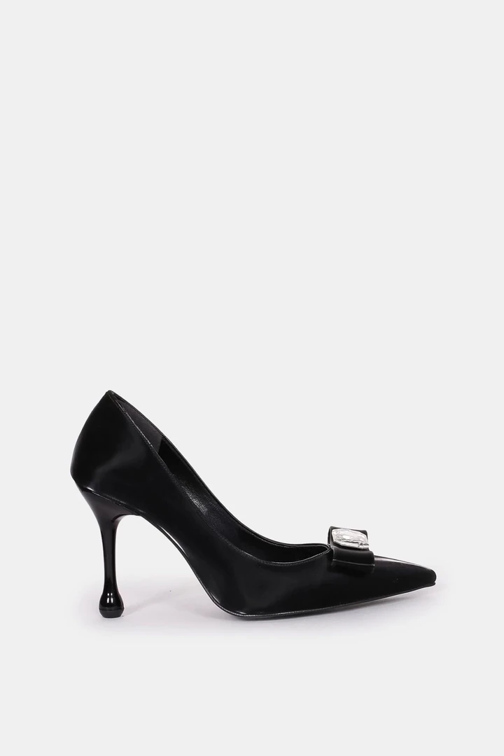 Lenox Bej Taş Detaylı Topuklu Ayakkabı