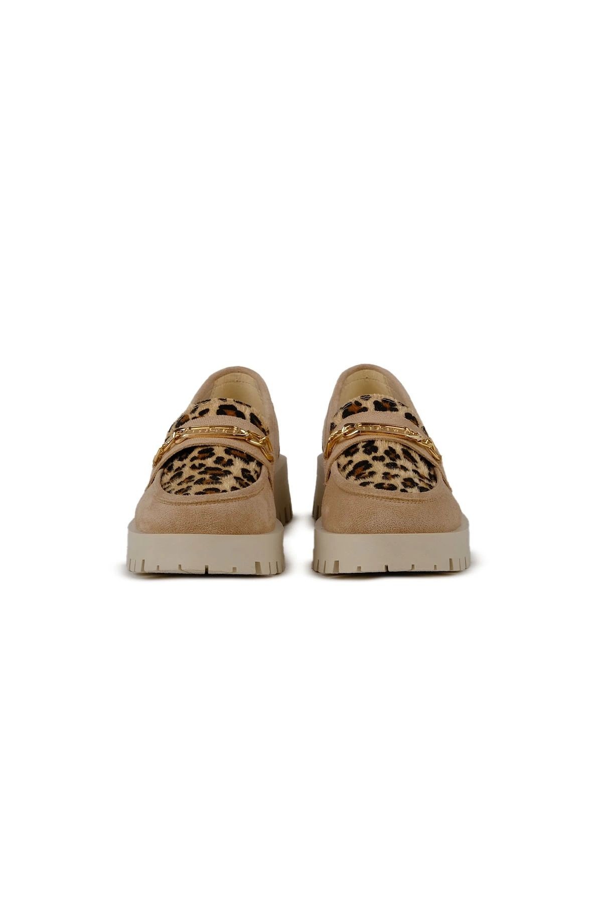 Brenda Bej Leopar Desenli Loafer