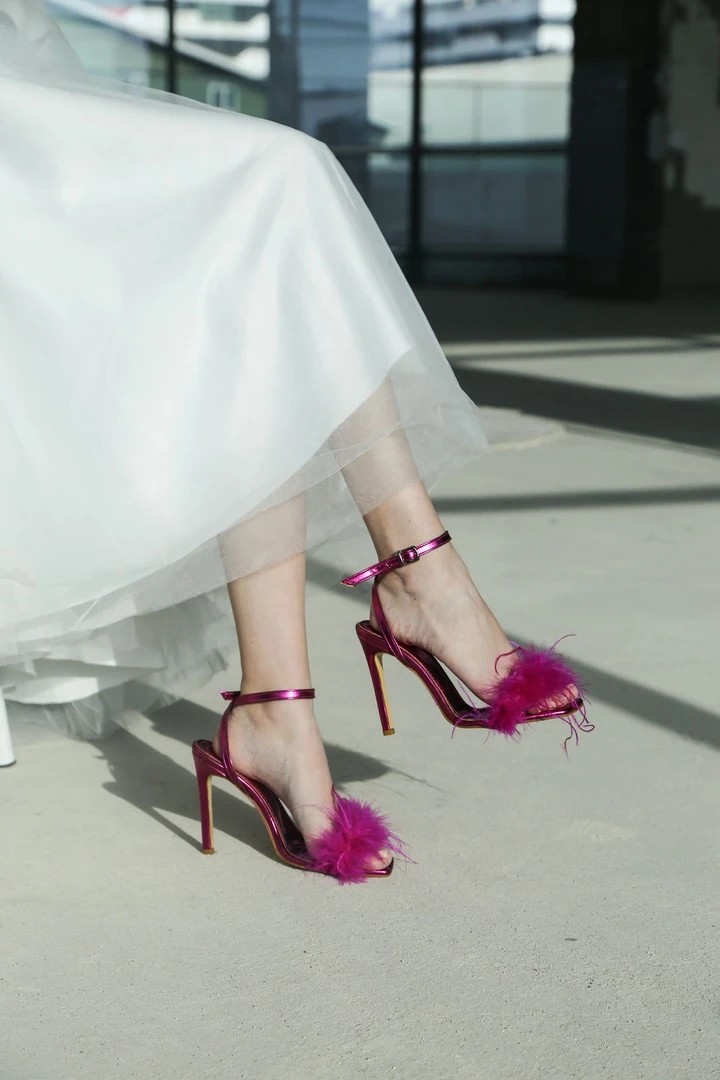 Diva Tüylü Stiletto Fuşya
