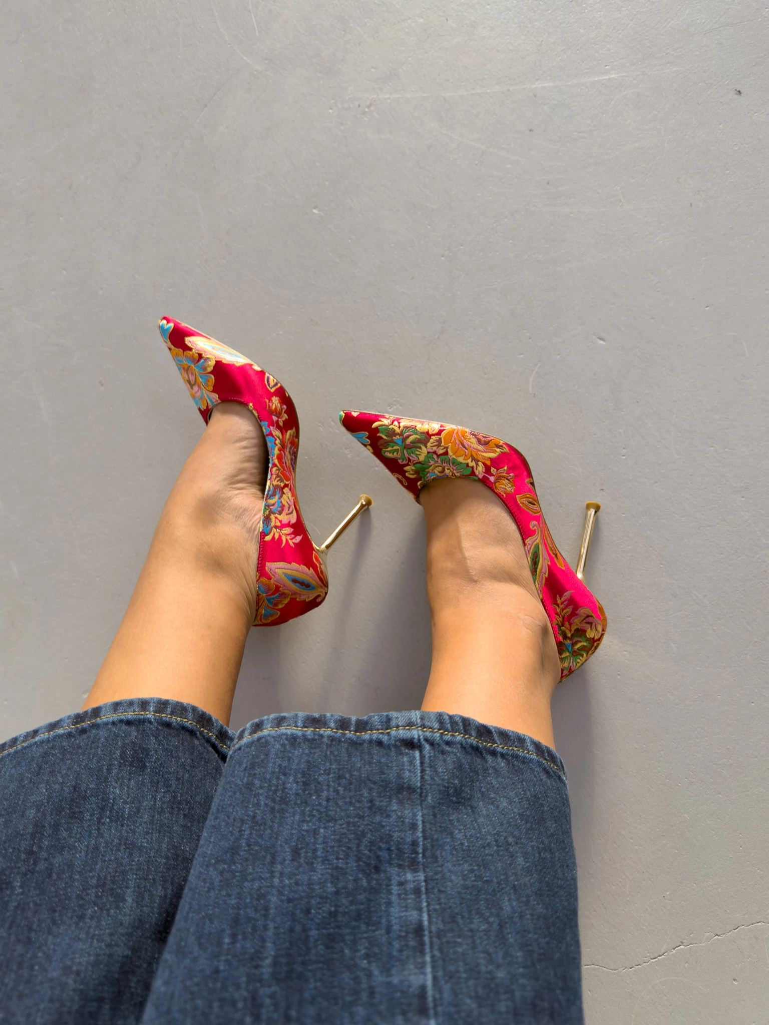 Valley Etnik Desen Arkası Kapalı Topuklu Ayakkabı