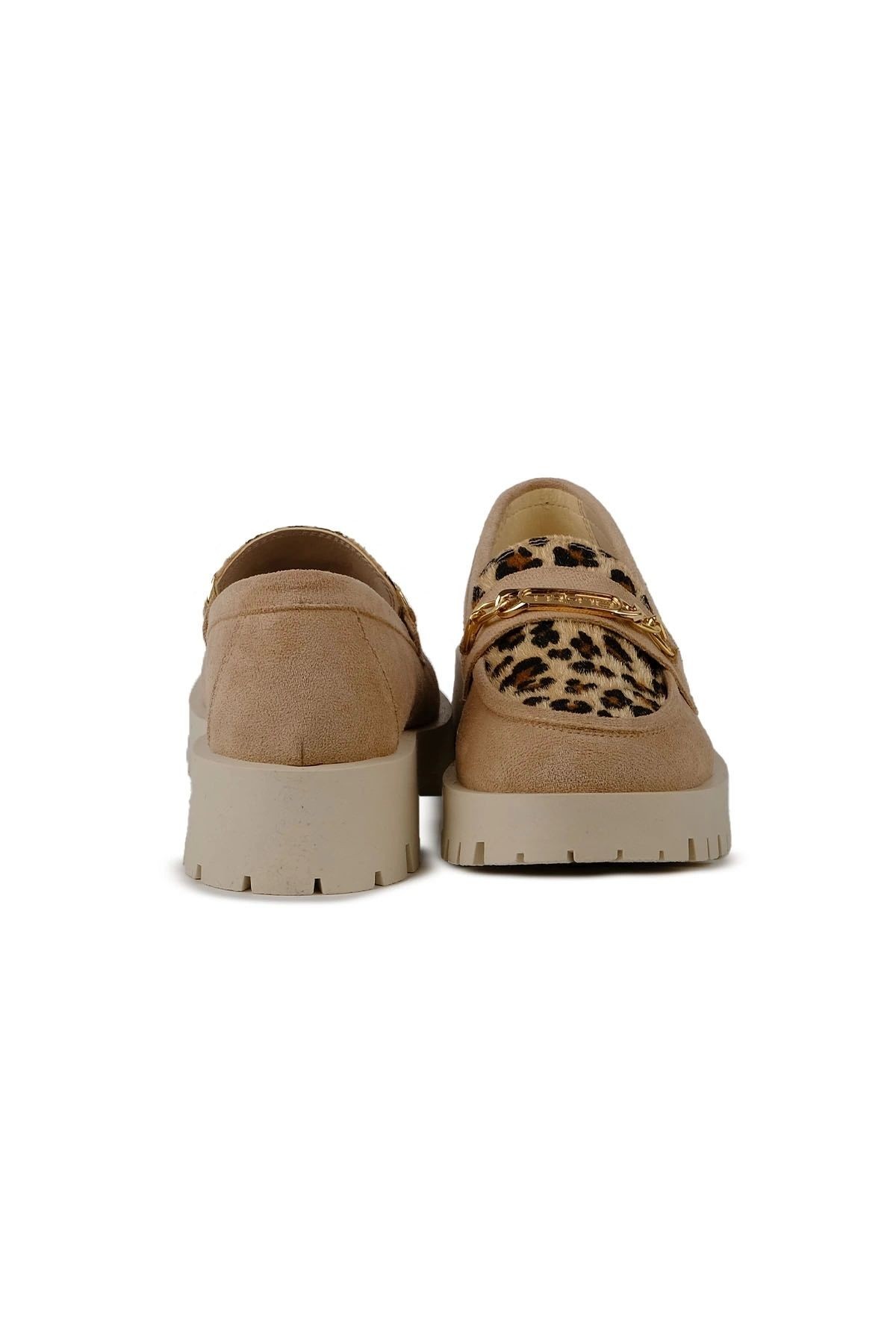 Brenda Bej Leopar Desenli Loafer