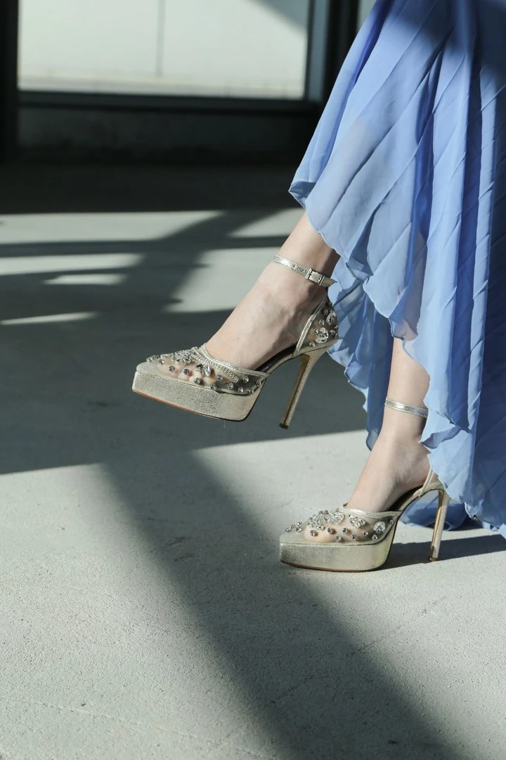 Flora Dore Taş Detaylı Platform Topuklu Ayakkabı