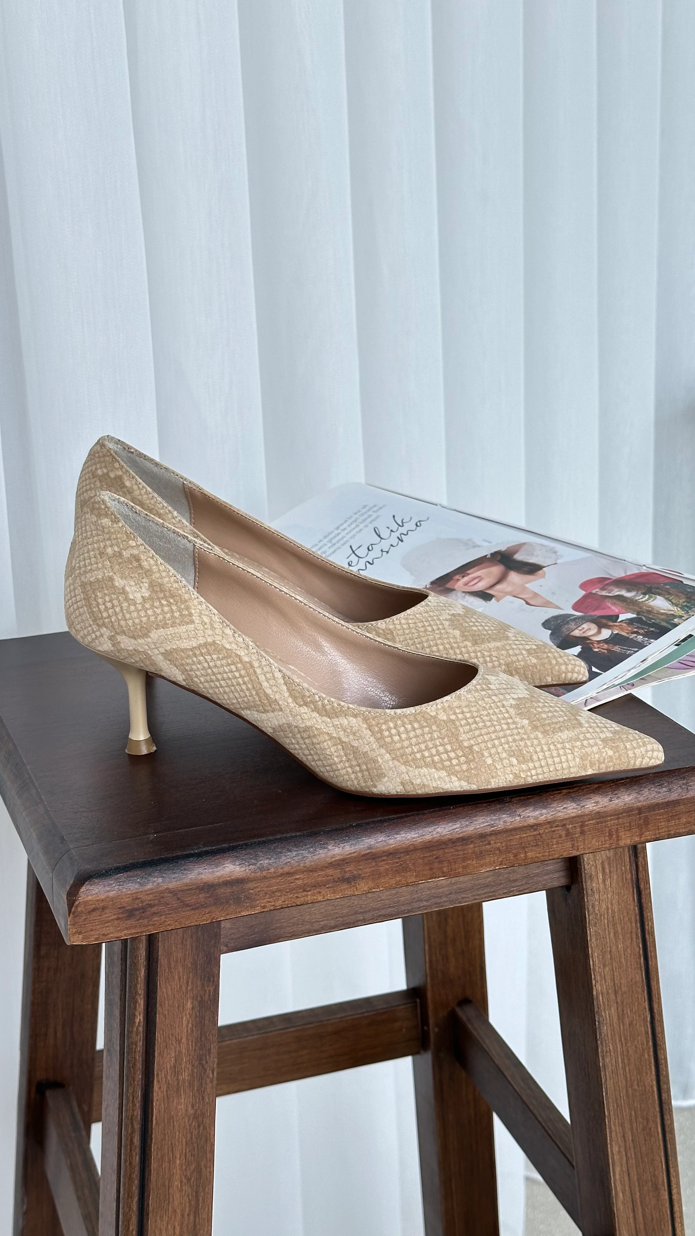 Tanya Süet Kısa Topuklu Ayakkabı