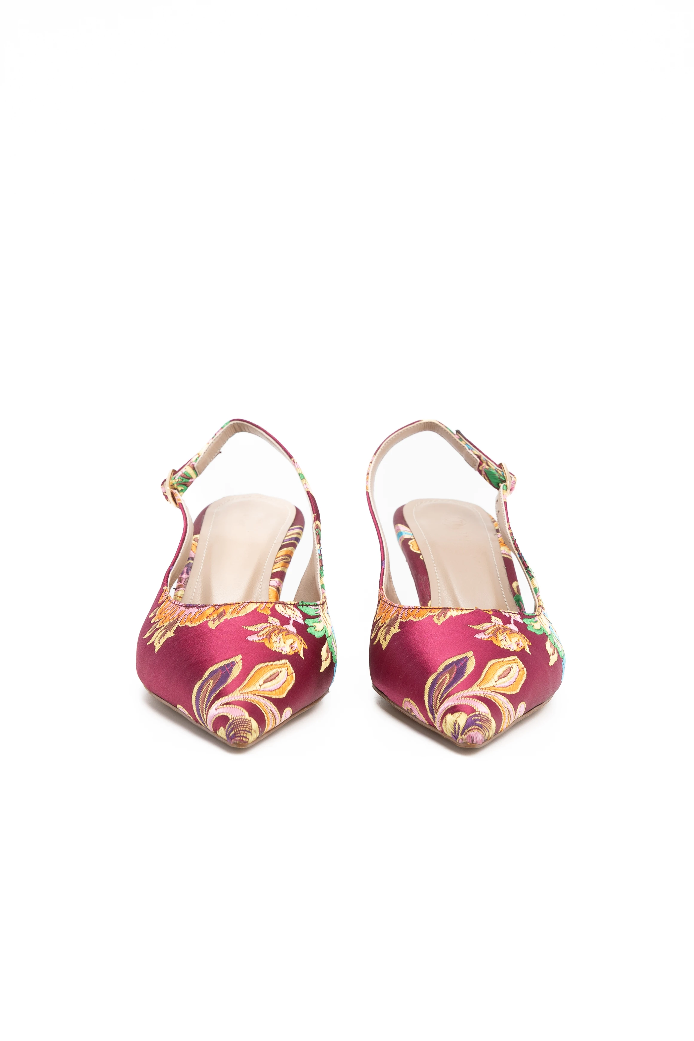 Valley Etnik Desen Kısa Topuklu Ayakkabı