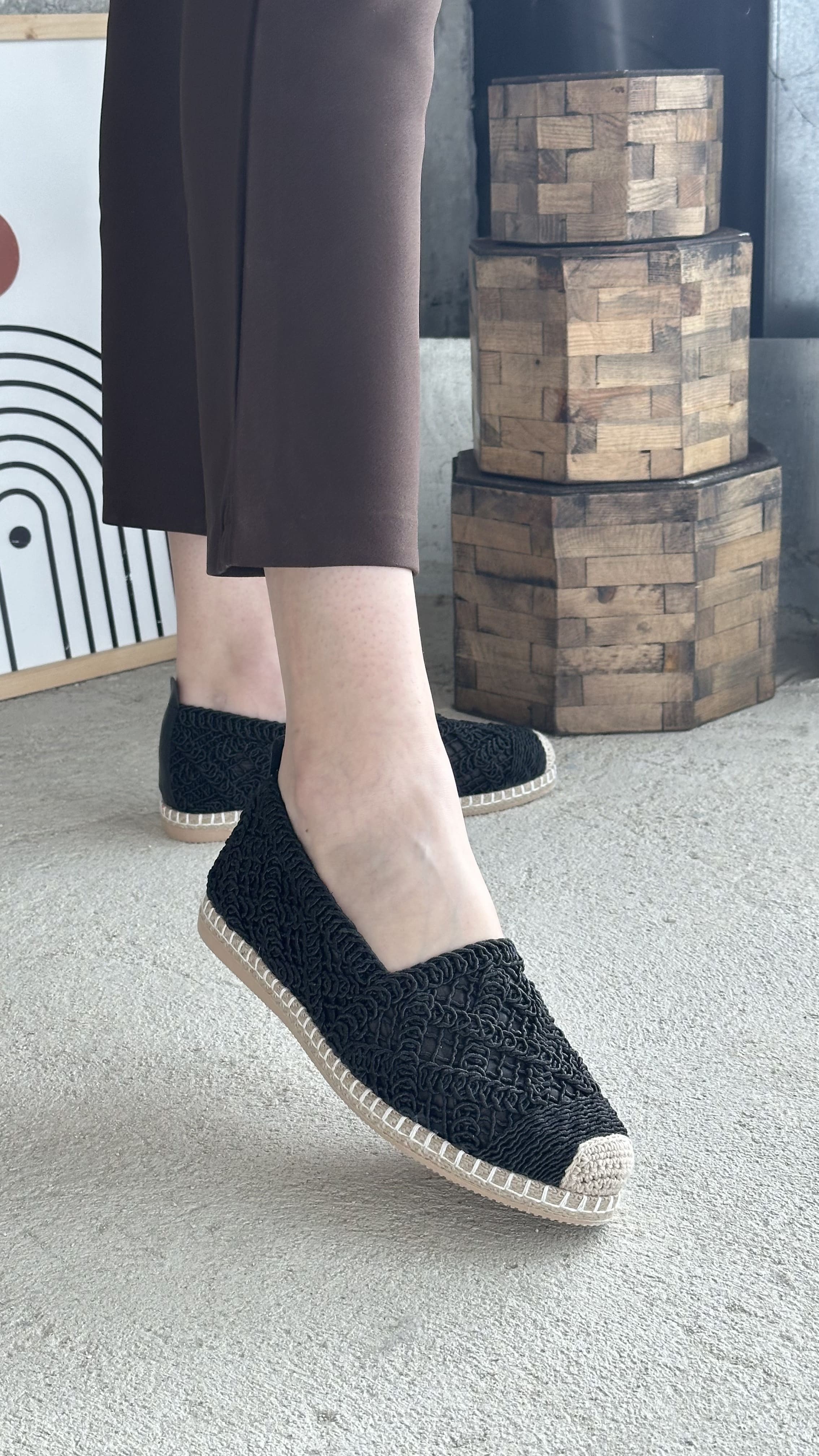 Mayfair Siyah Dantel Detaylı Espadril
