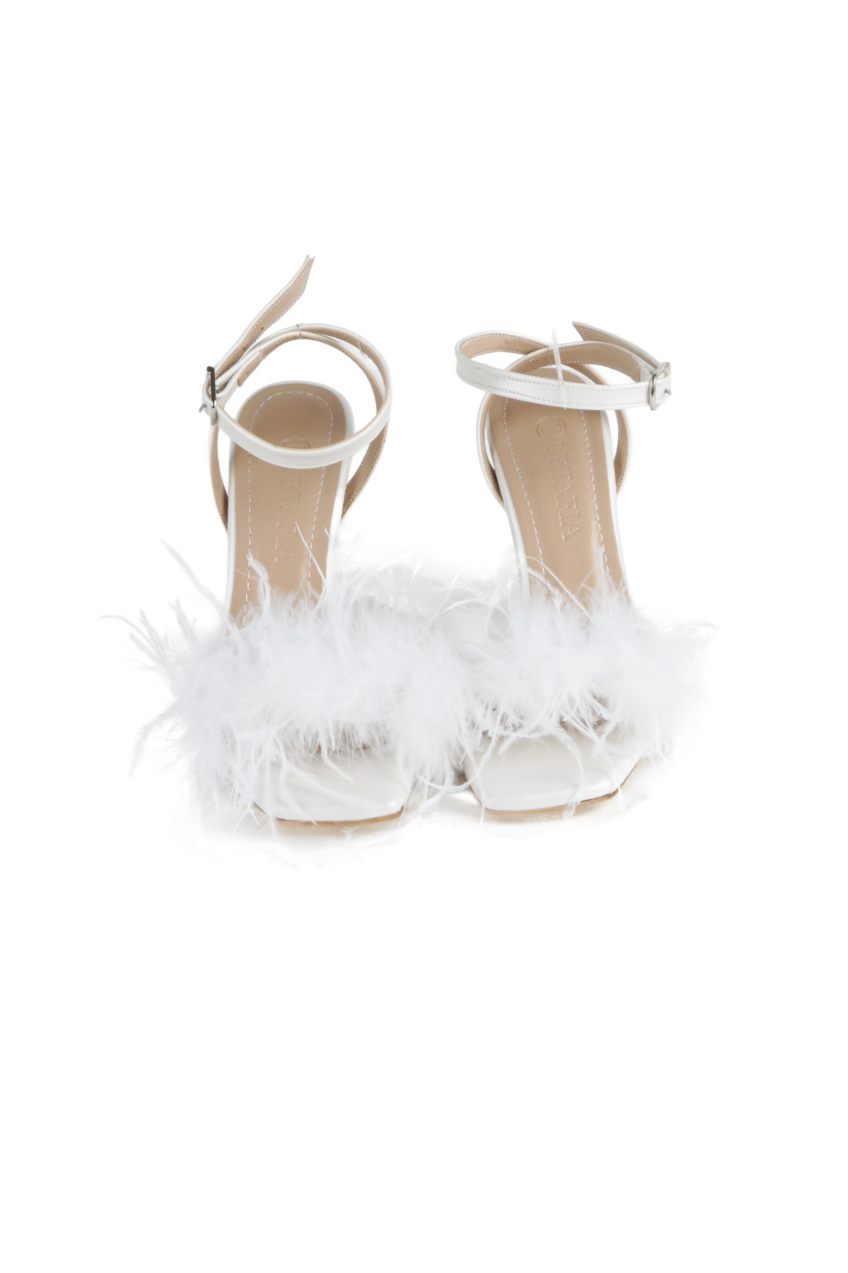 Diva Tüylü Stiletto Beyaz